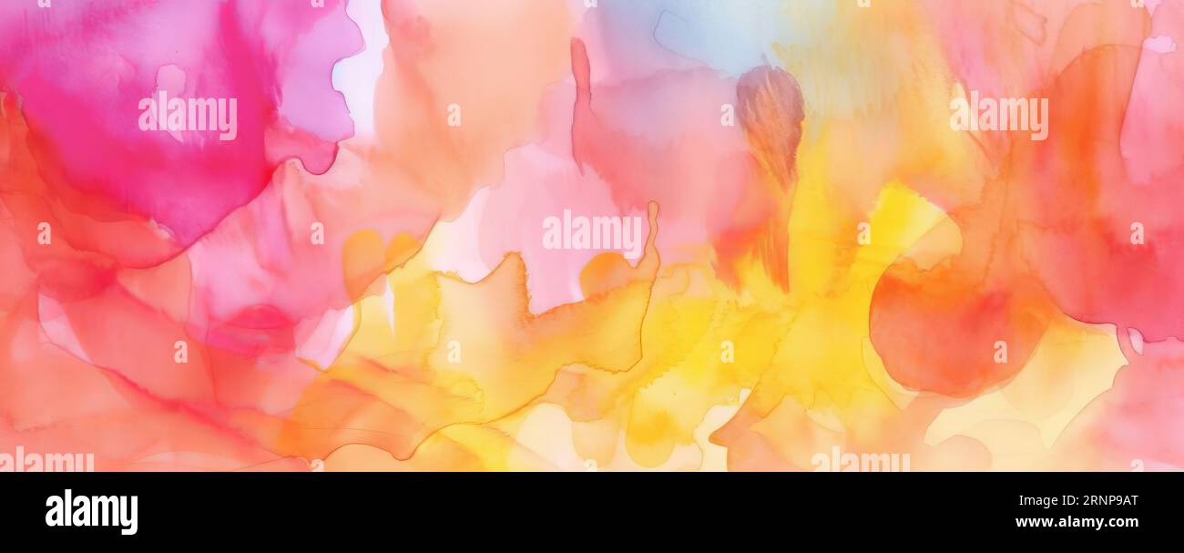 an illustration of abstract watercolor painting with vibrant colors ...