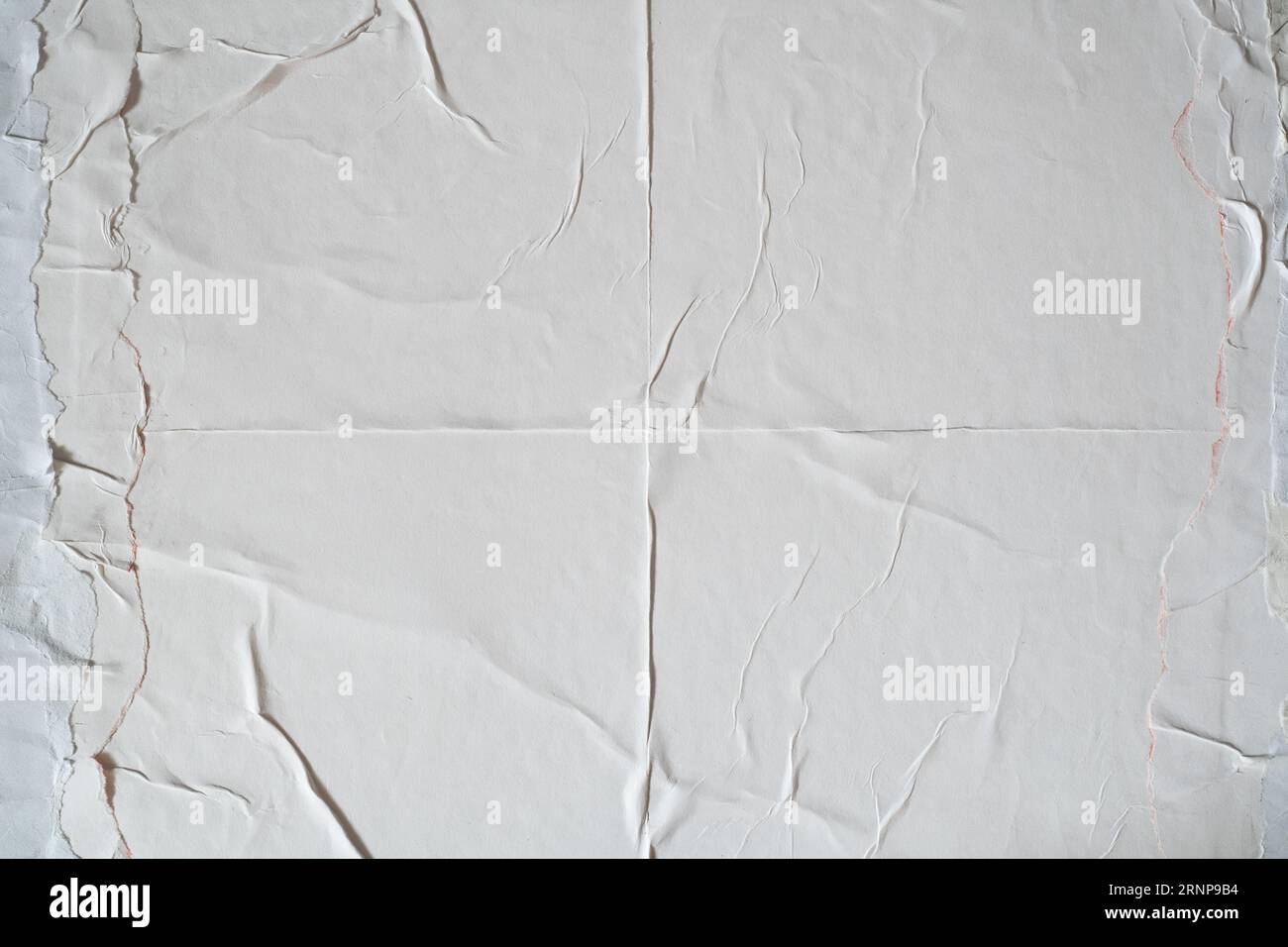 White wheatpaste poster style texture background Stock Photo