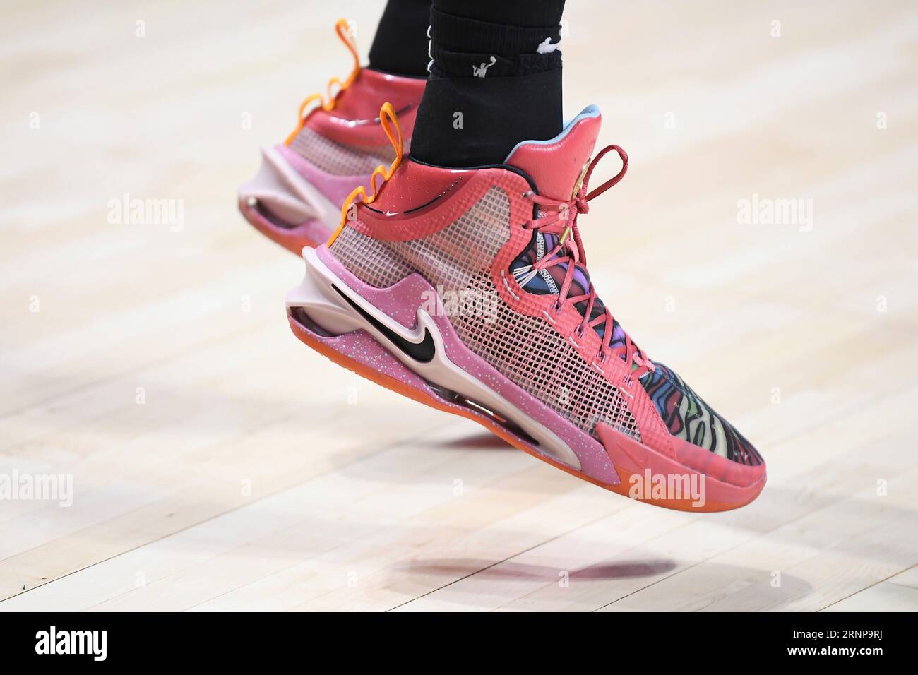 August 31, 2023: A general view of the Nike shoes worn by Phoenix Mercury  center Brittney Griner (42) during a WNBA game between the Phoenix Mercury  and the Connecticut Sun at Mohegan