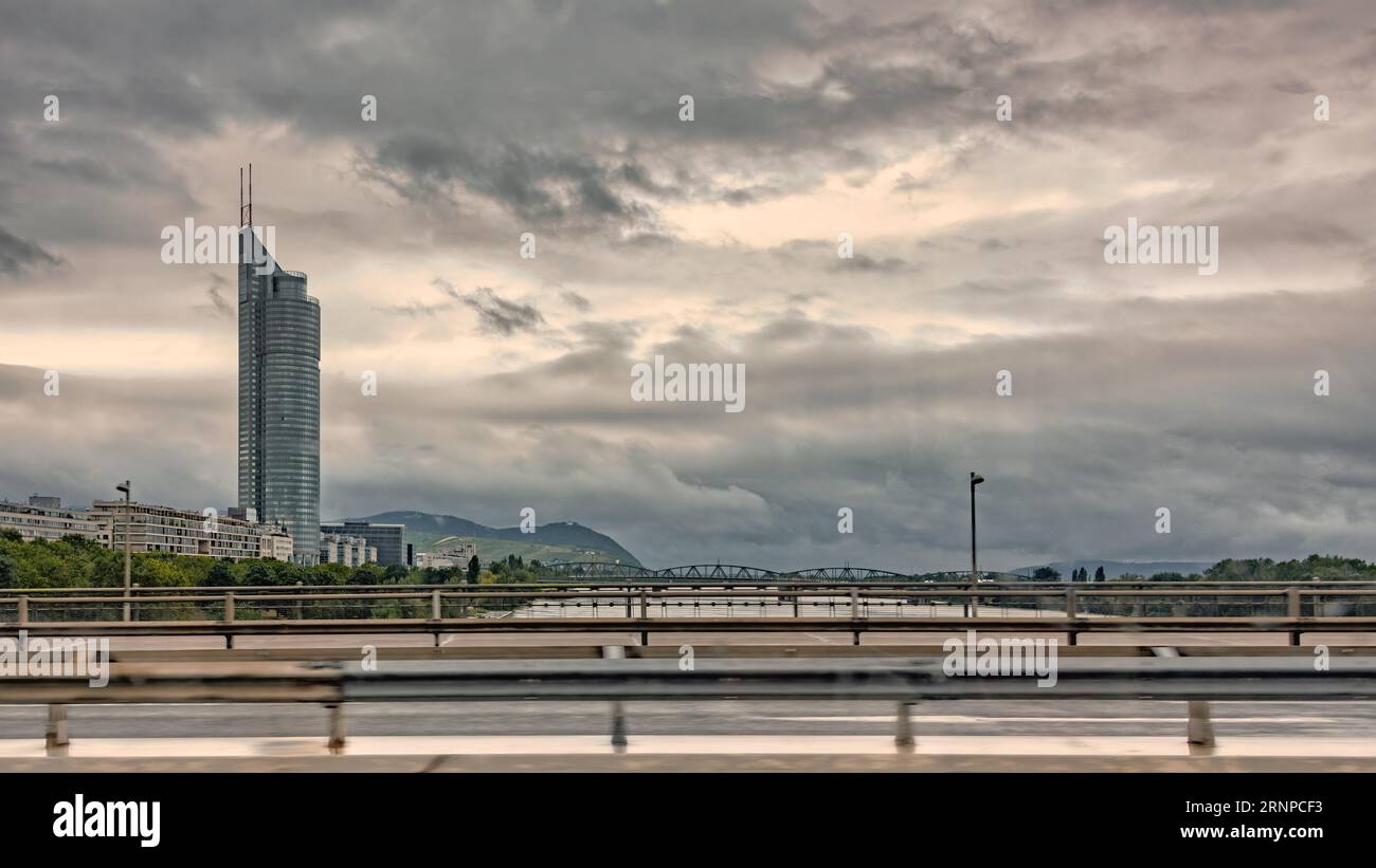 Der Millenium-Tower in Wien Stock Photo