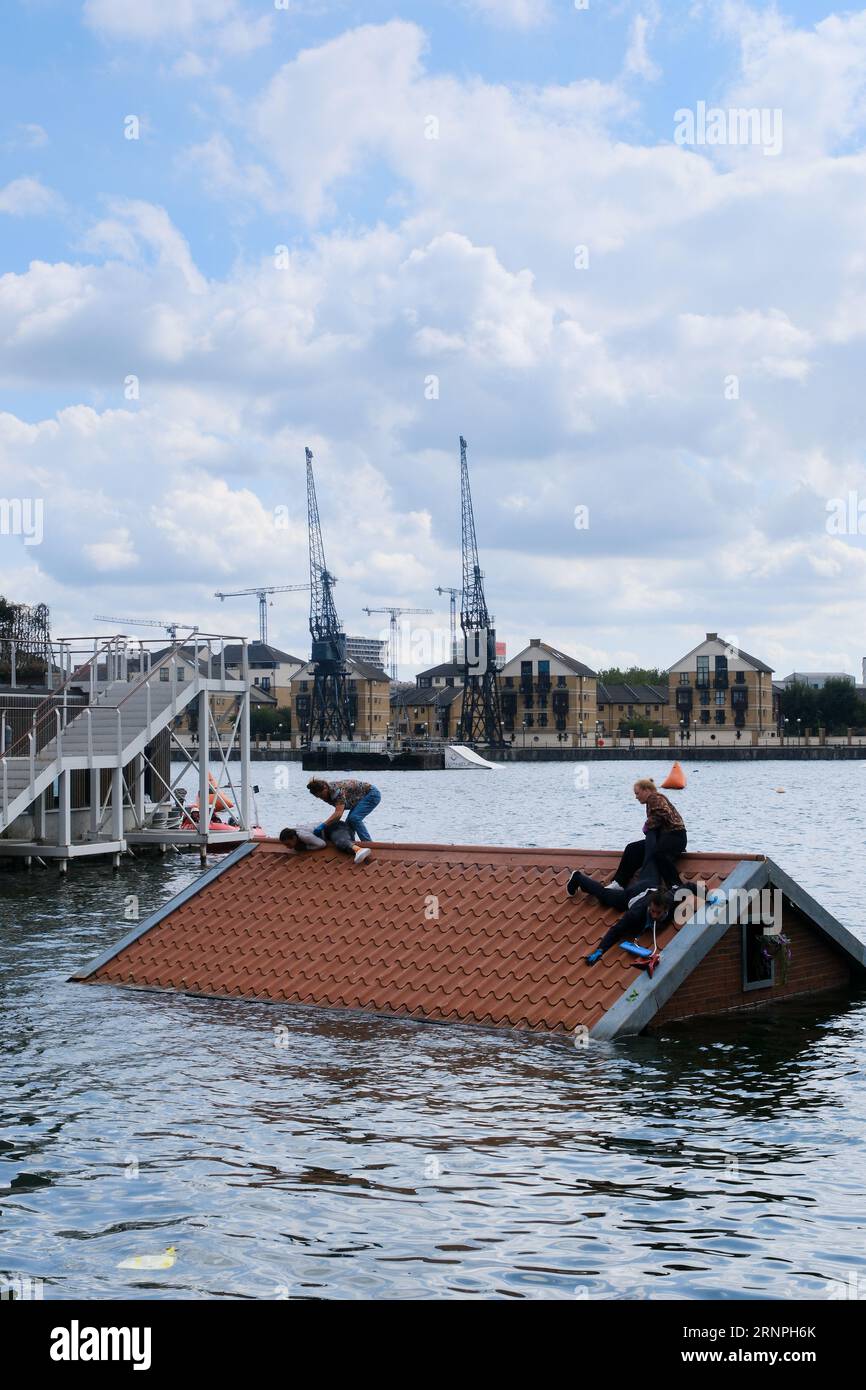 Royal Docks, London, UK. 2nd Sept 2023. Sliding Slope by Dutch theatre company Vloeistof in the Royal Docks. Credit: Matthew Chattle/Alamy Live News Stock Photo