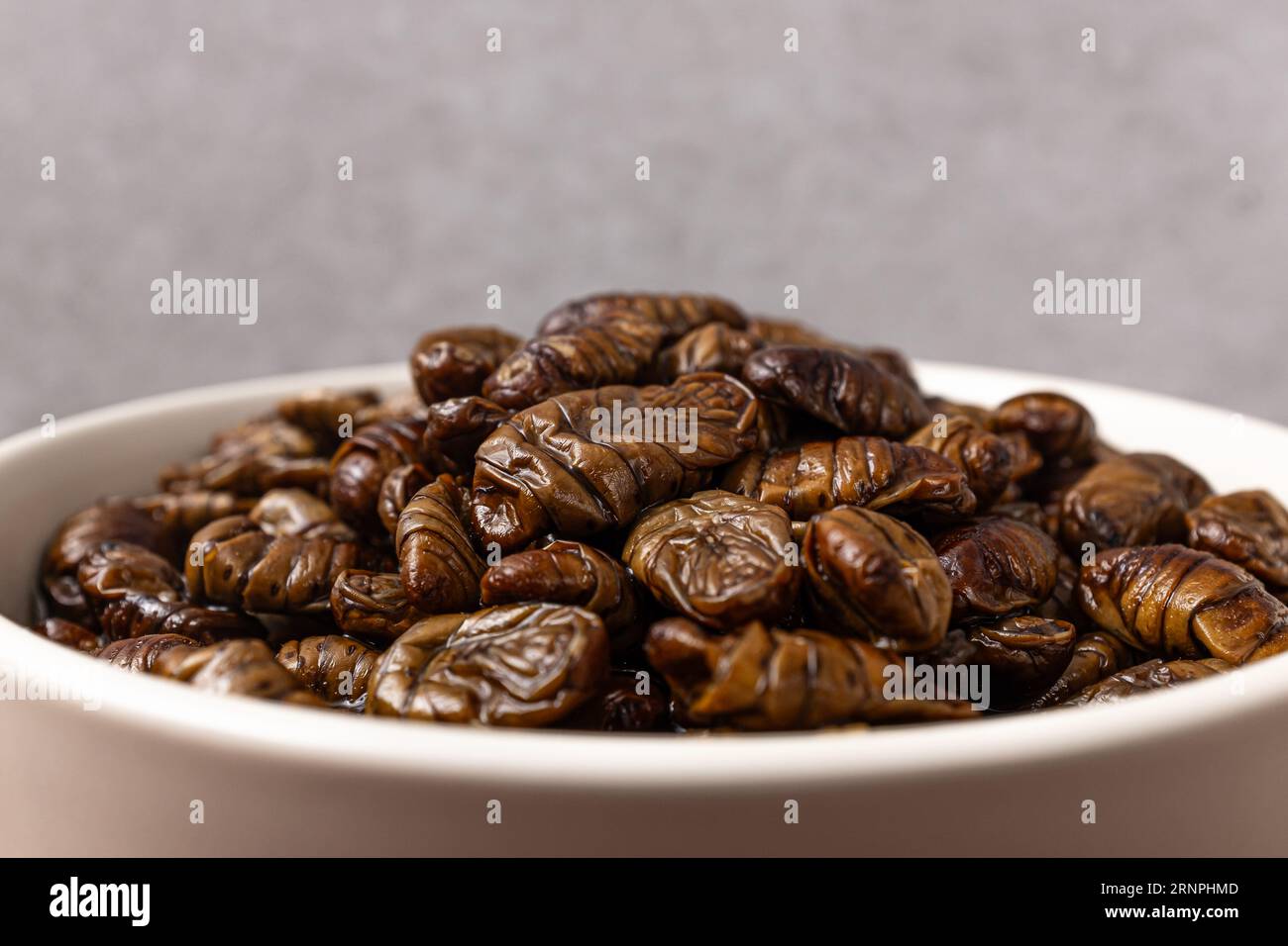 Stewed silk moth pupa rich in protein Stock Photo - Alamy