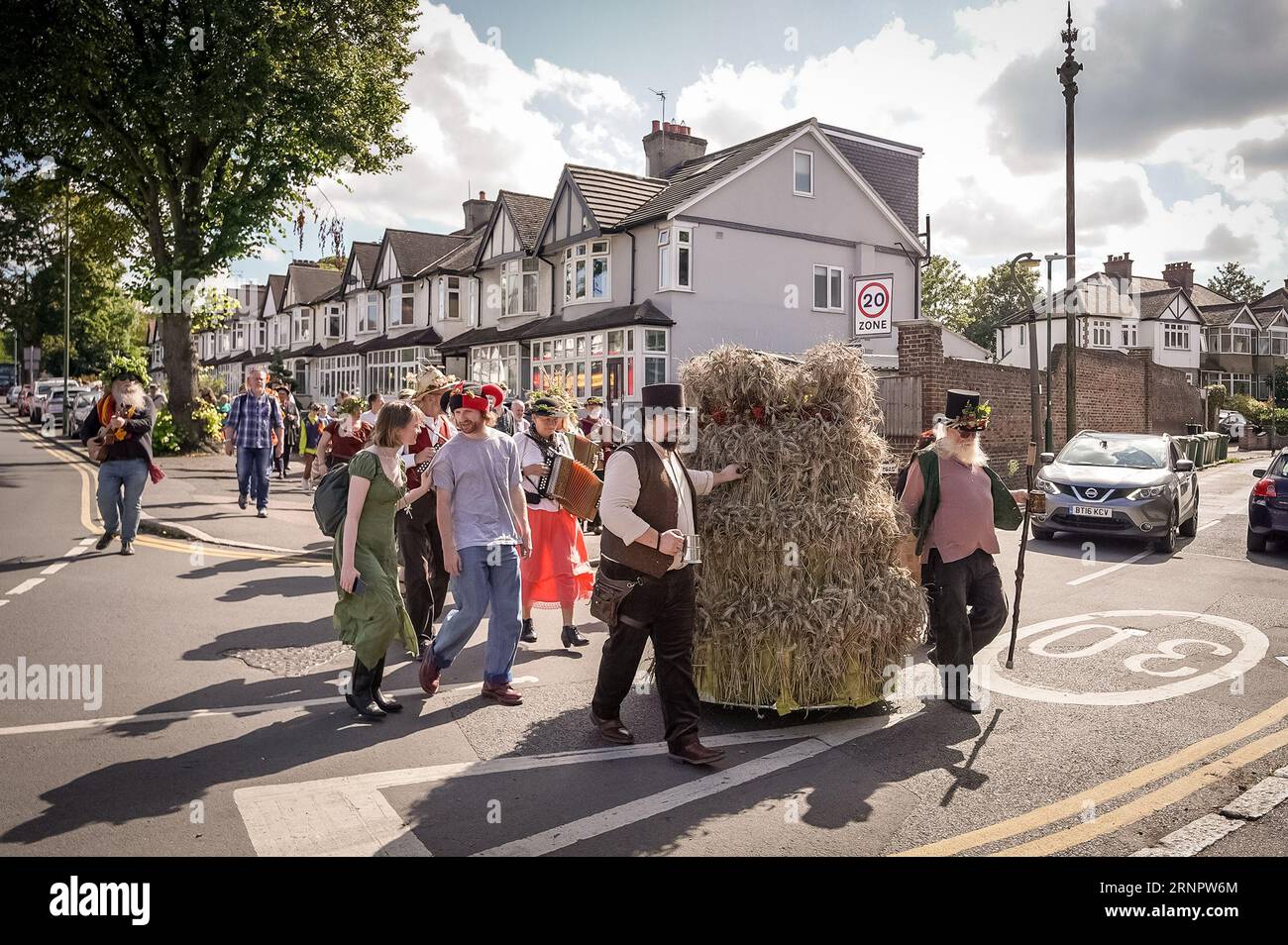 Carshalton, Surrey, UK. 2nd September 2023. Straw Jack harvest