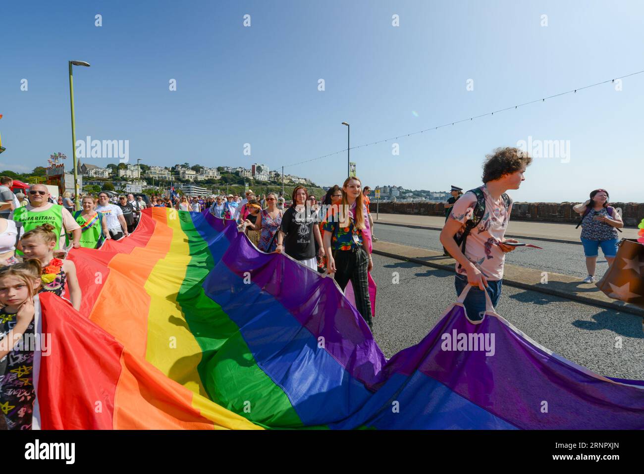 Torquay, UK. 2nd Sep, 2023. After 10 years absence, Torbay Pride kicks off with a colourful Pride parade along Torquay's seafront. Credit: Thomas Faull/Alamy Live News Stock Photo