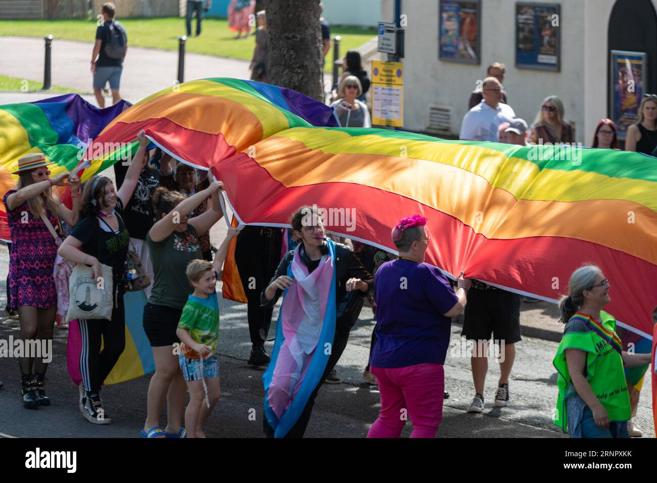 Torquay, UK. 2nd Sep, 2023. After 10 years absence, Torbay Pride kicks off with a colourful Pride parade along Torquay's seafront. Credit: Thomas Faull/Alamy Live News Stock Photo