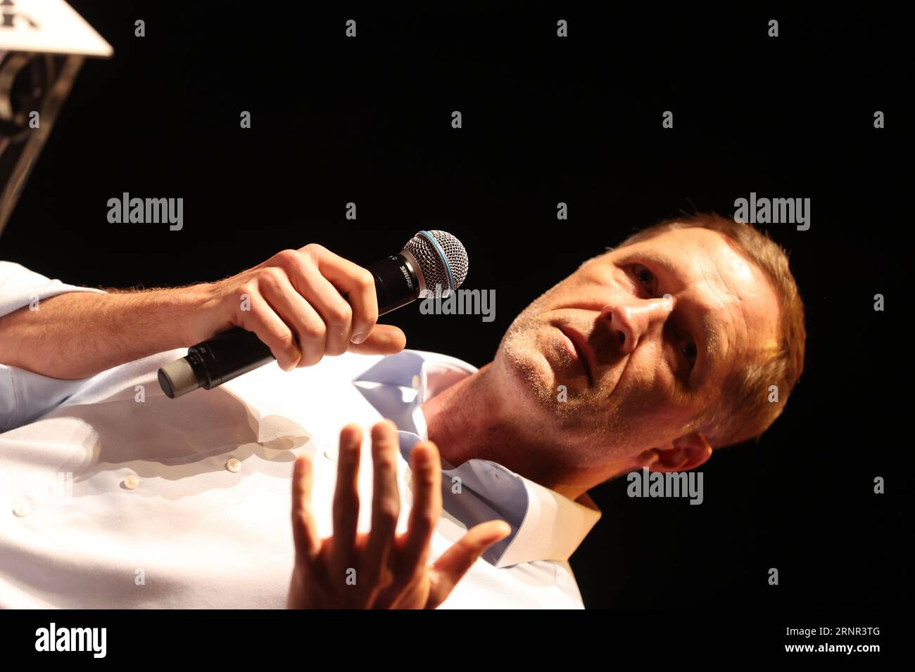 Mons, Belgium. 02nd Sep, 2023. PS chairman Paul Magnette pictured at the closing speech at the Summer University (Universite d'Ete) of French-speaking socialist party PS, Saturday 02 September 2023 in Mons. BELGA PHOTO VIRGINIE LEFOUR Credit: Belga News Agency/Alamy Live News Stock Photo