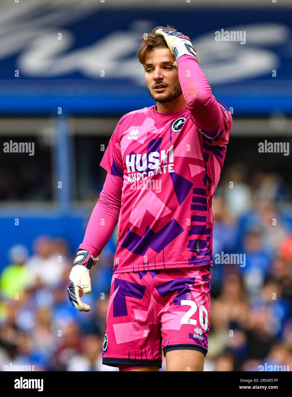2nd September 2023; St Andrews, Birmingham, West Midlands, England; EFL Championship Football, Birmingham City versus Millwall; Matija Sarkic of Millwall Stock Photo