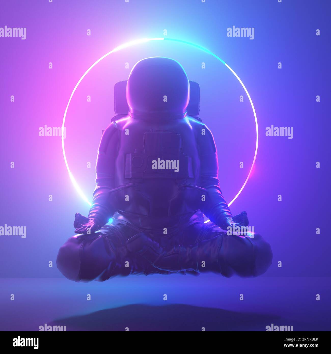 Meditating astronaut, illustration Stock Photo - Alamy