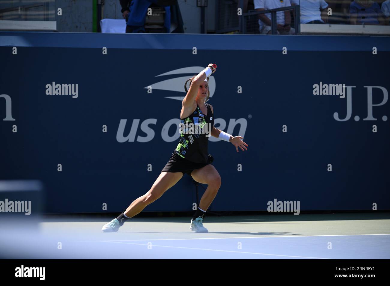 New York, United States. 02nd Sep, 2023. Belgian Greet Minnen pictured in action during a tennis match between Belgian Minnen and Russian Kasatkina, in the third round of the Women's Singles at the 2023 US Open Grand Slam tennis tournament in New York City, USA, Saturday 02 September 2023. BELGA PHOTO TONY BEHAR Credit: Belga News Agency/Alamy Live News Stock Photo