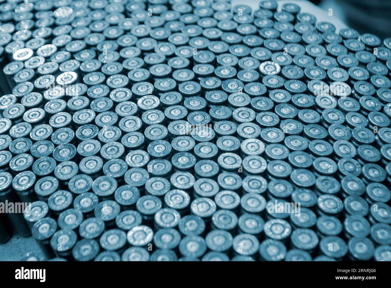 Object made up of spent used cartridge cases. Lots used shells from