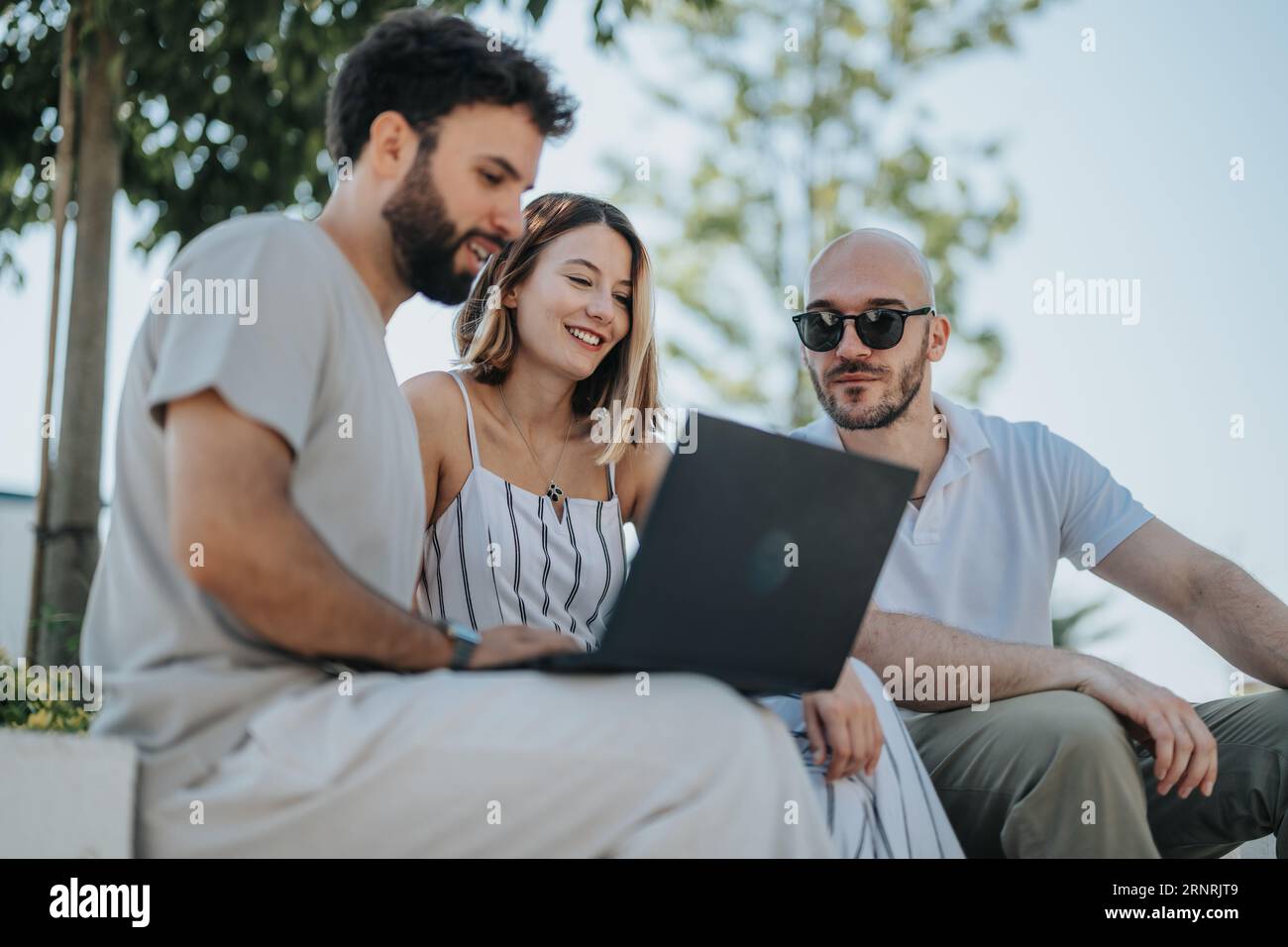 Successful Collaboration in Modern Urban Architecture Stock Photo