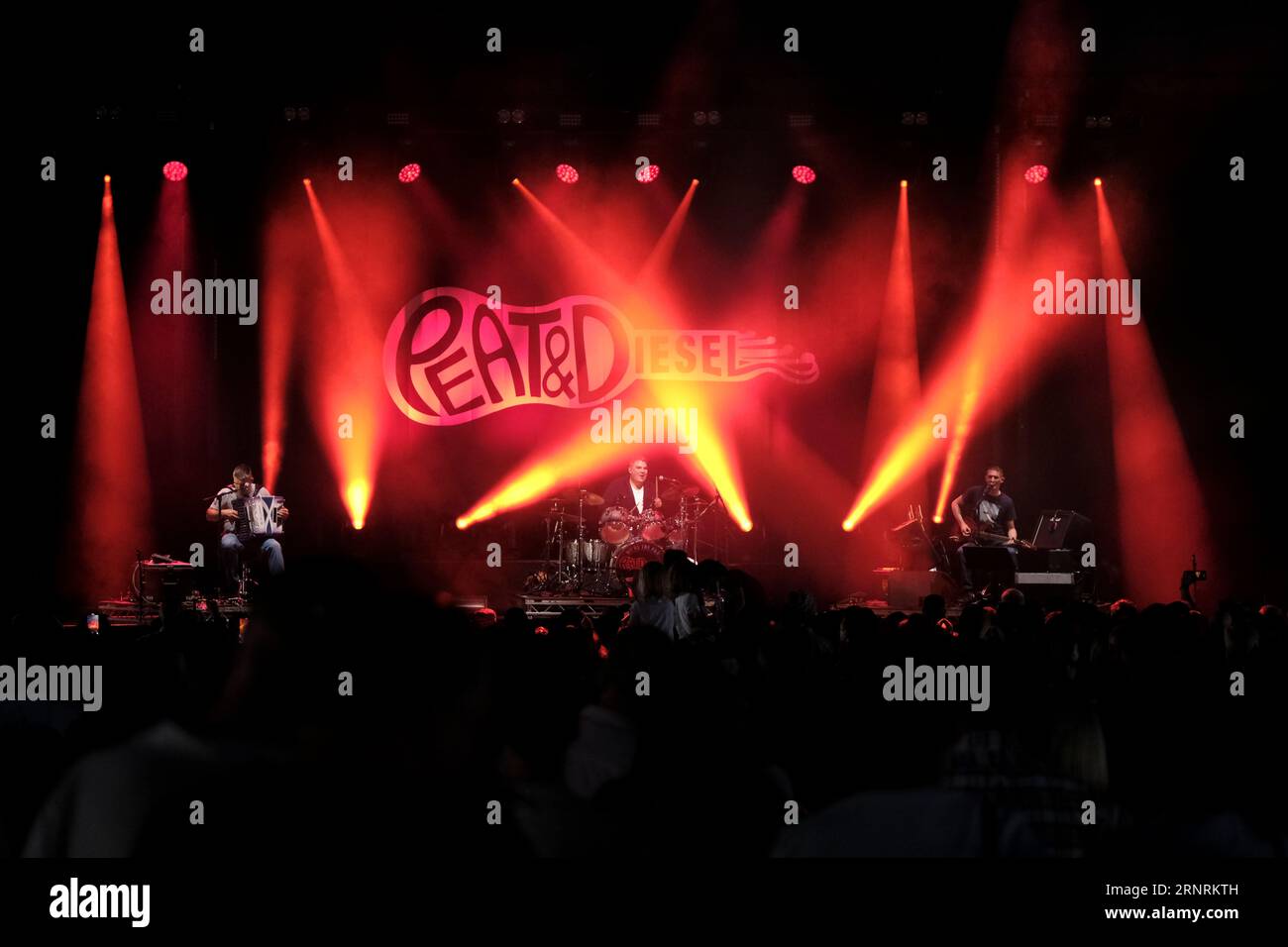 Jedburgh, UK. 02nd Sep, 2023. EdgeFest 2023, Music Festival. Peat & Diesel performs on stage at