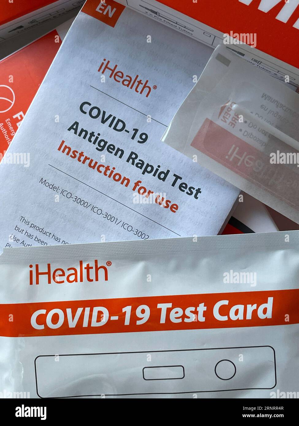 Still Life of COVID-19 at home self-tests, United States 2023 Stock Photo
