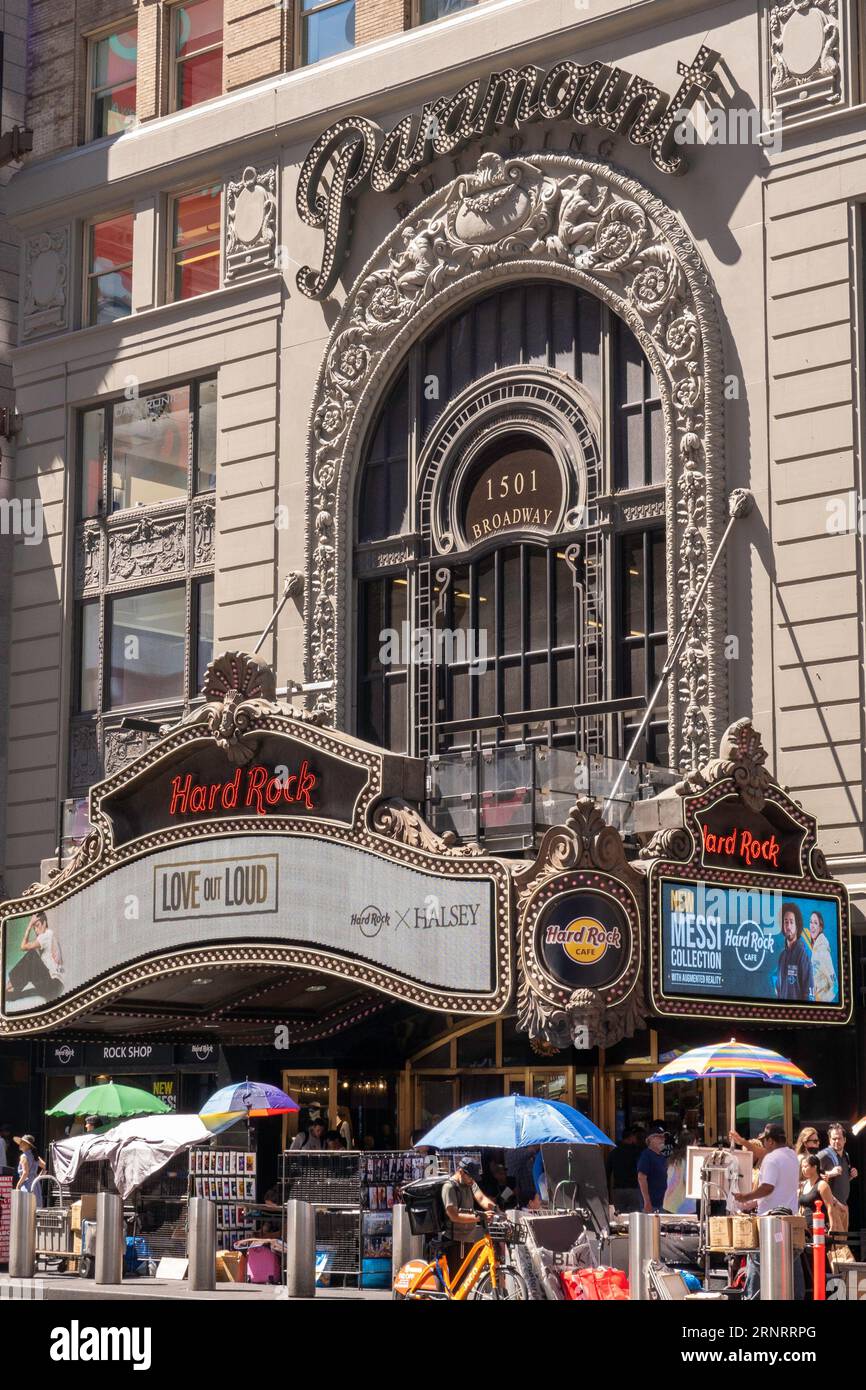Hard Rock Cafe Facade, Times Square, NYC, USA Stock Photo