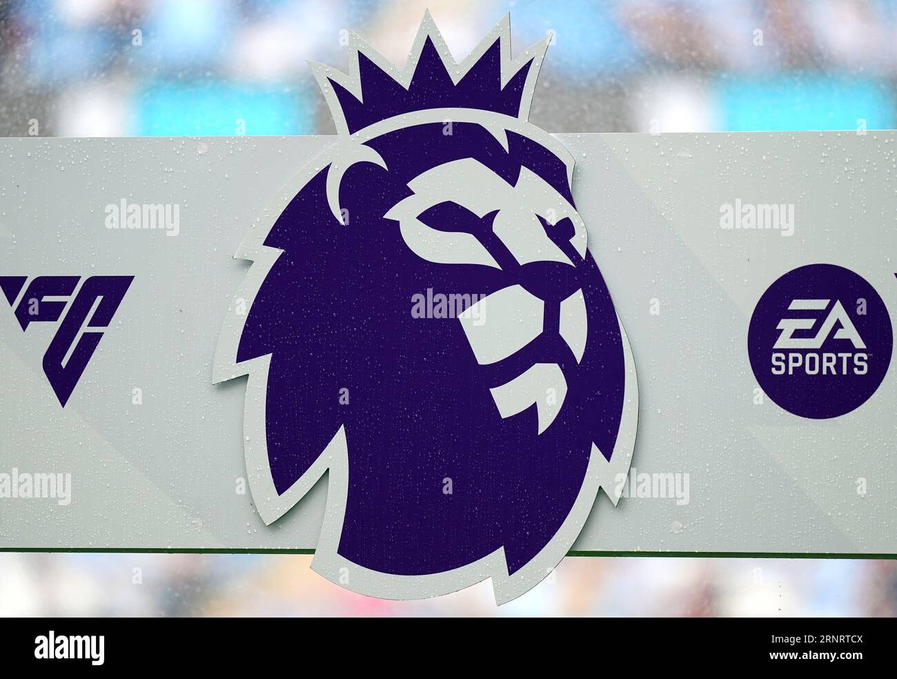 A general view of the Premier League logo during the Premier League match at the Etihad Stadium, Manchester. Picture date: Saturday September 2, 2023. Stock Photo