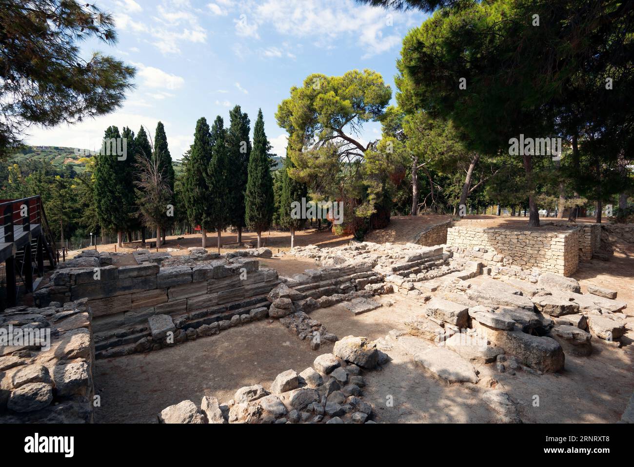 Ruins of Knossos Royal Palace Minoan civilzation period corridor of the procession Stock Photo