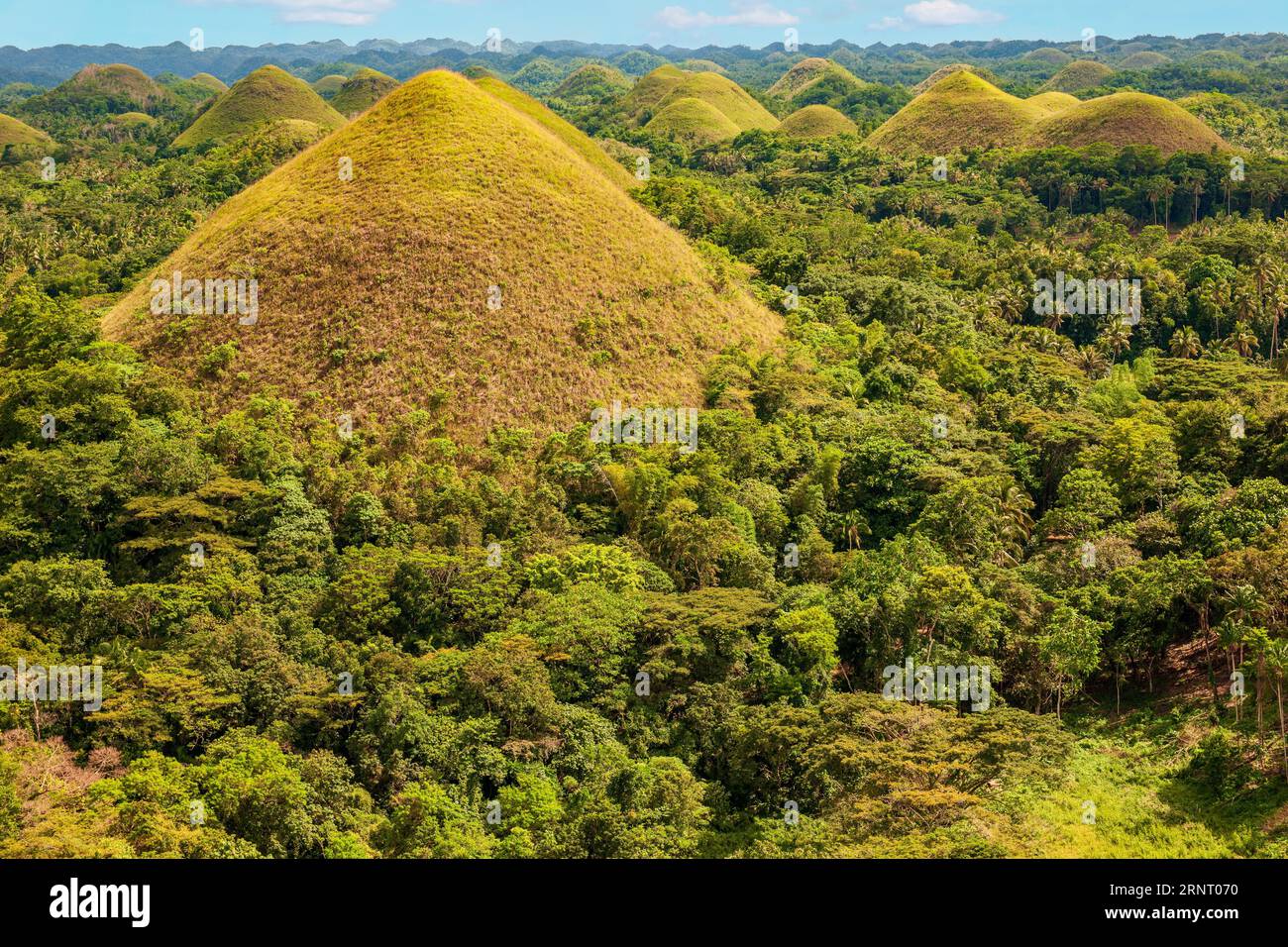 View from observation deck of conical earth formations landmark hills