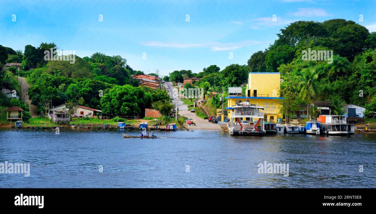 Oriximina city along the Trombetas River, Para State, Brazil Stock Photo