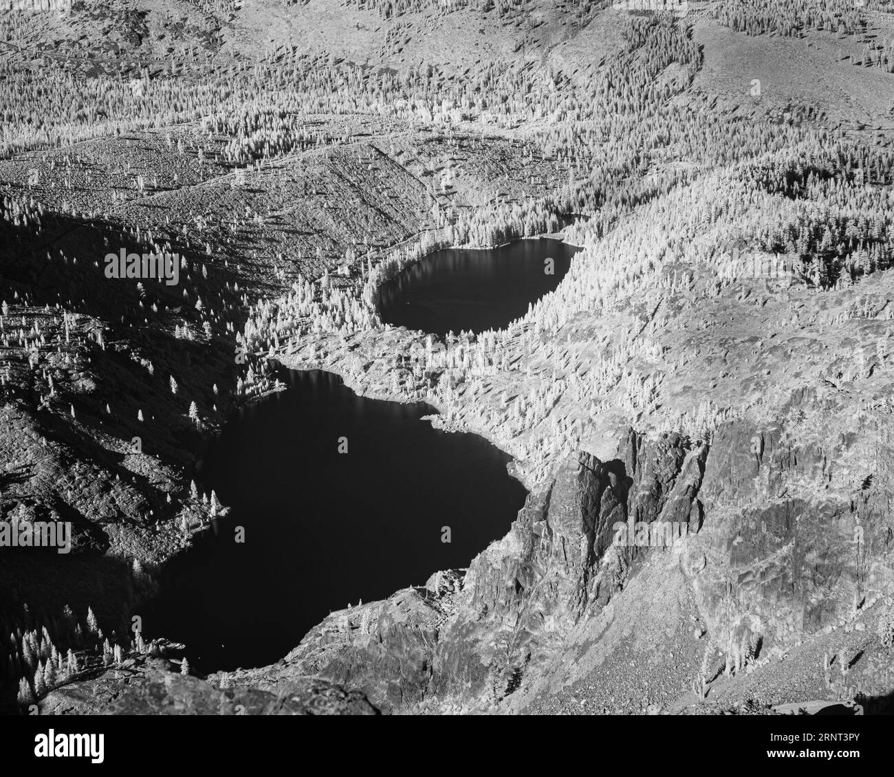Upper and Lower Sardine Lakes as seen from the Sierra Buttes Lookout