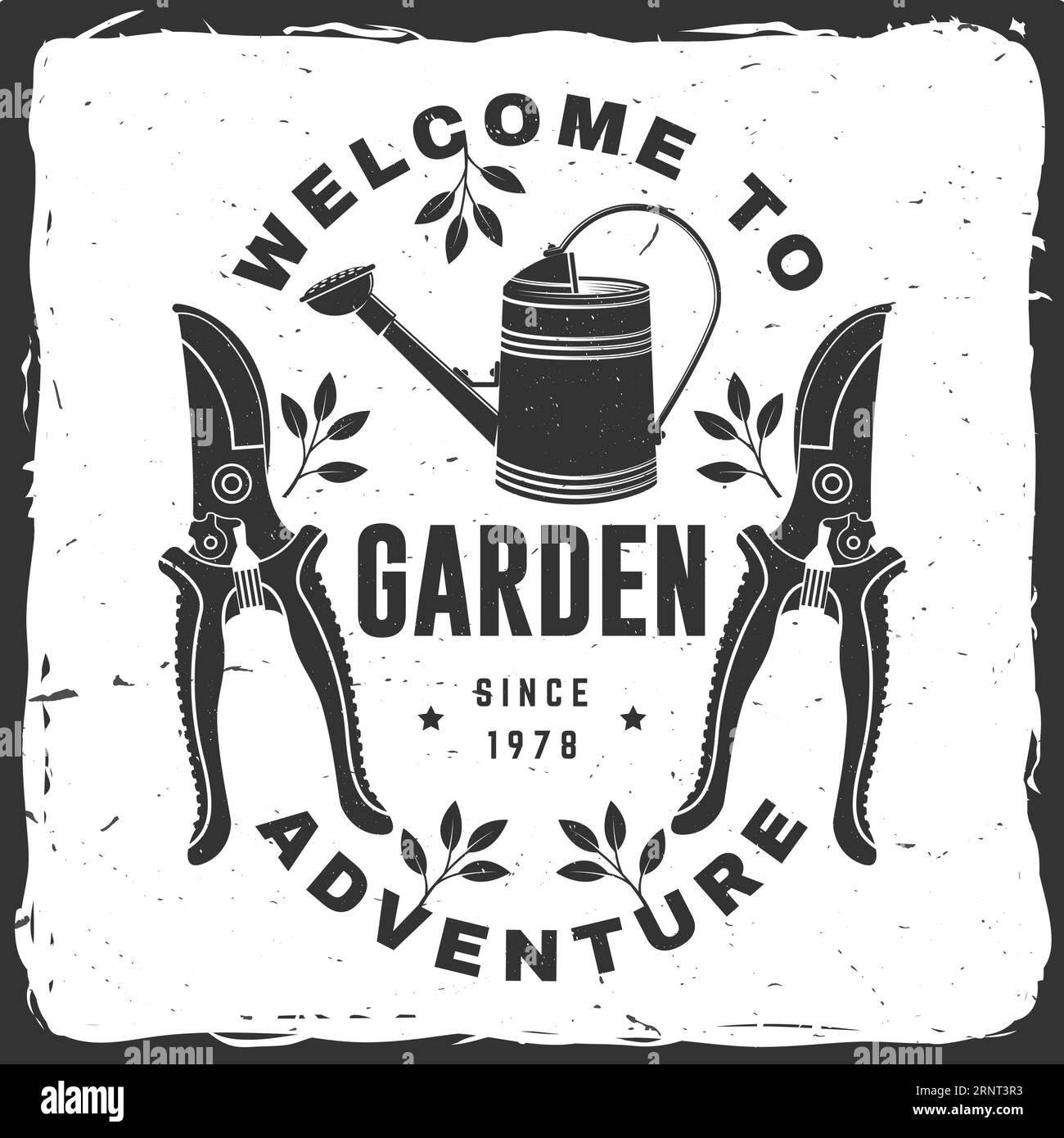to garden adventure emblem, label, badge, logo. Vector