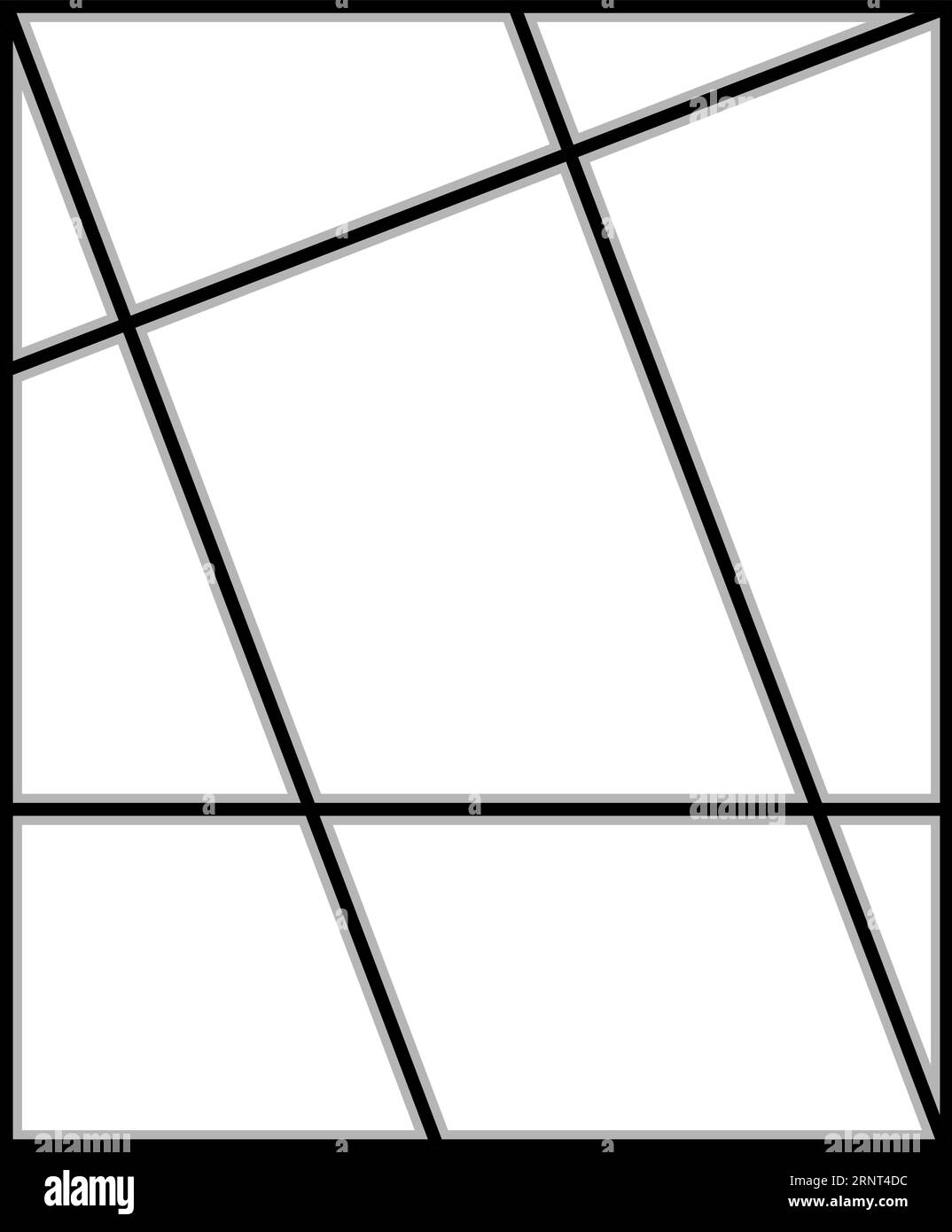 Asymmetric collage photo frame photo album frame, stock illustration