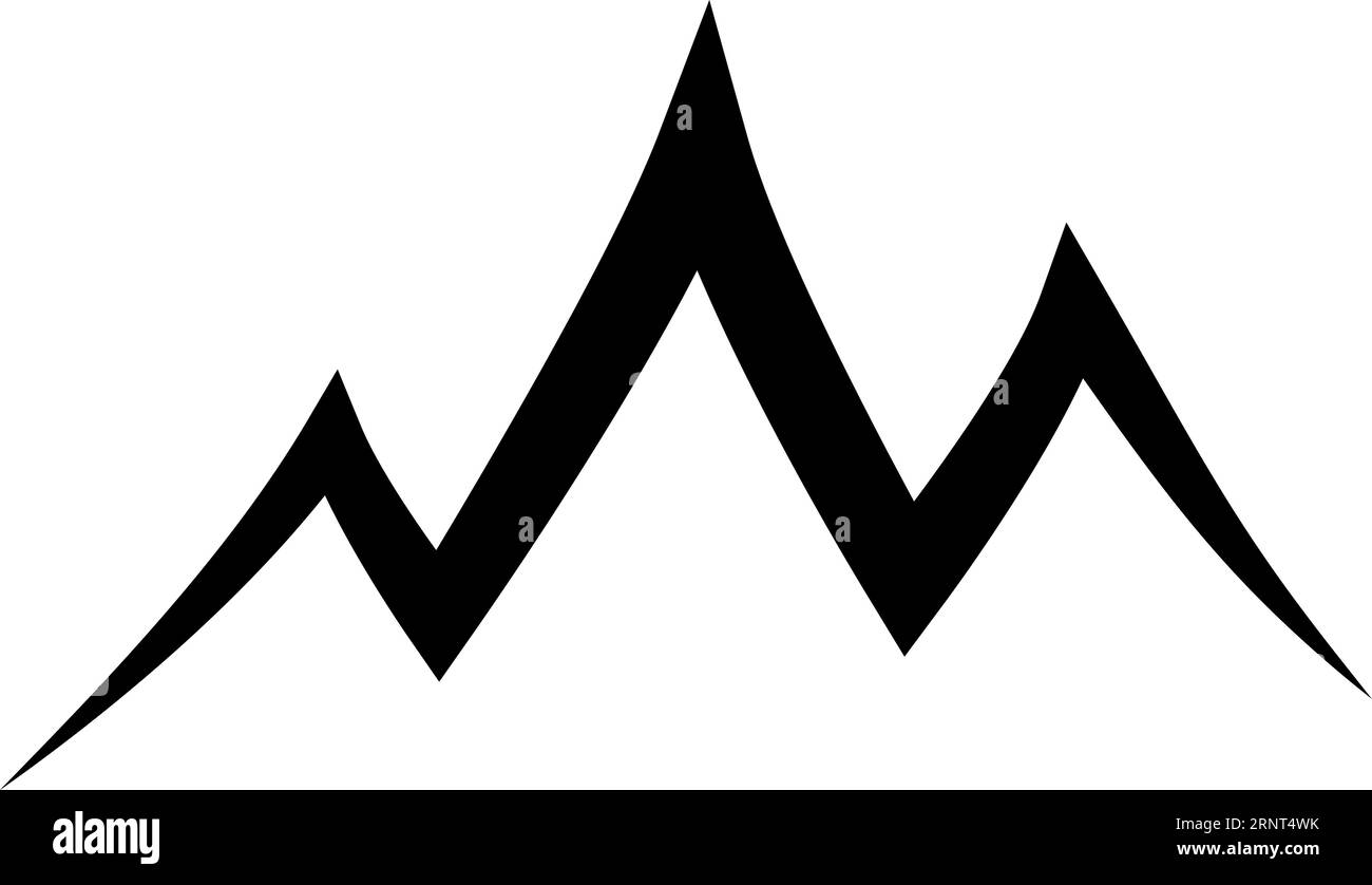 Triple mountain ridge icon, mountain ski tourism logo, stock illustration Stock Vector