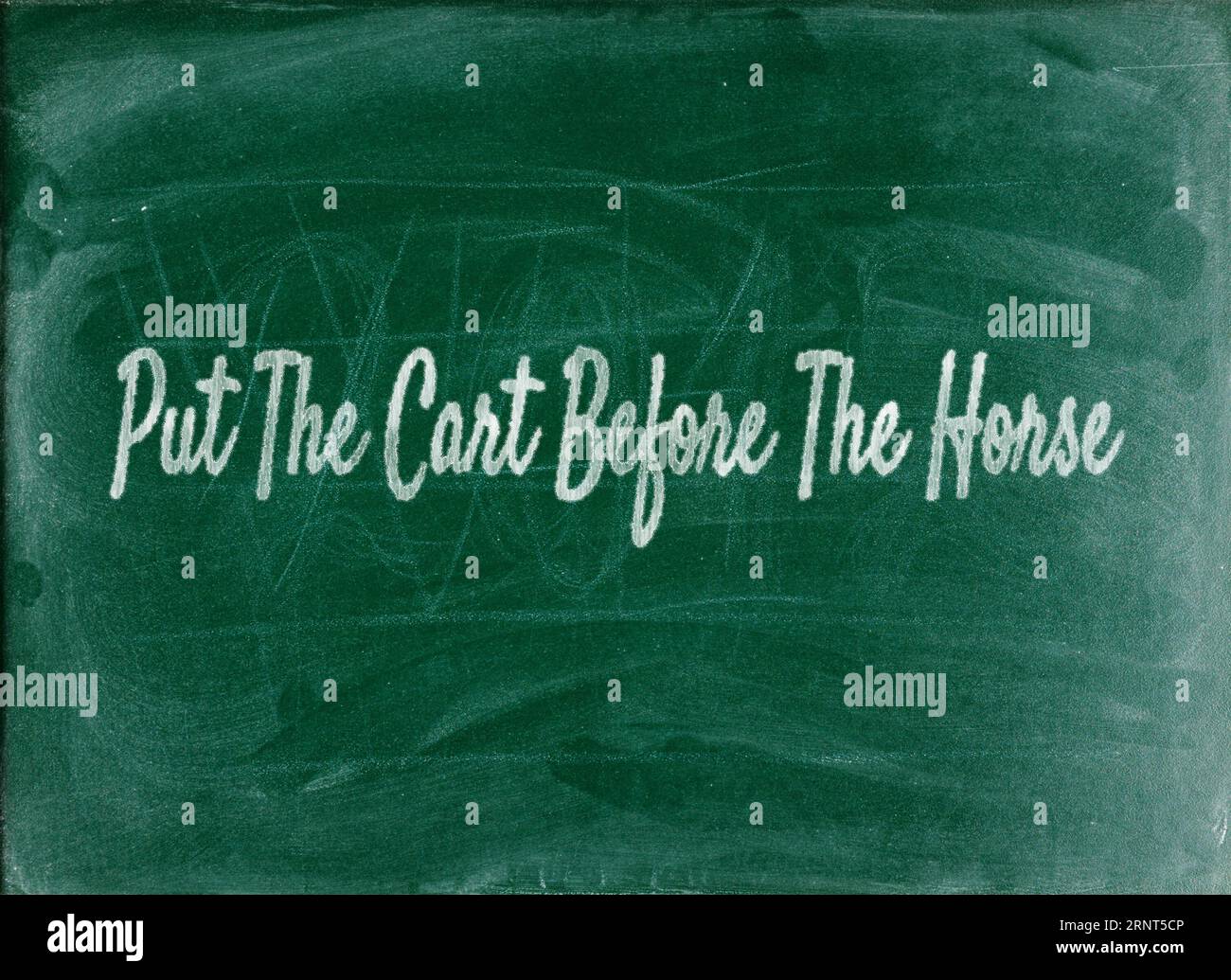 Put the cart before the horse Refers to doing things in the wrong