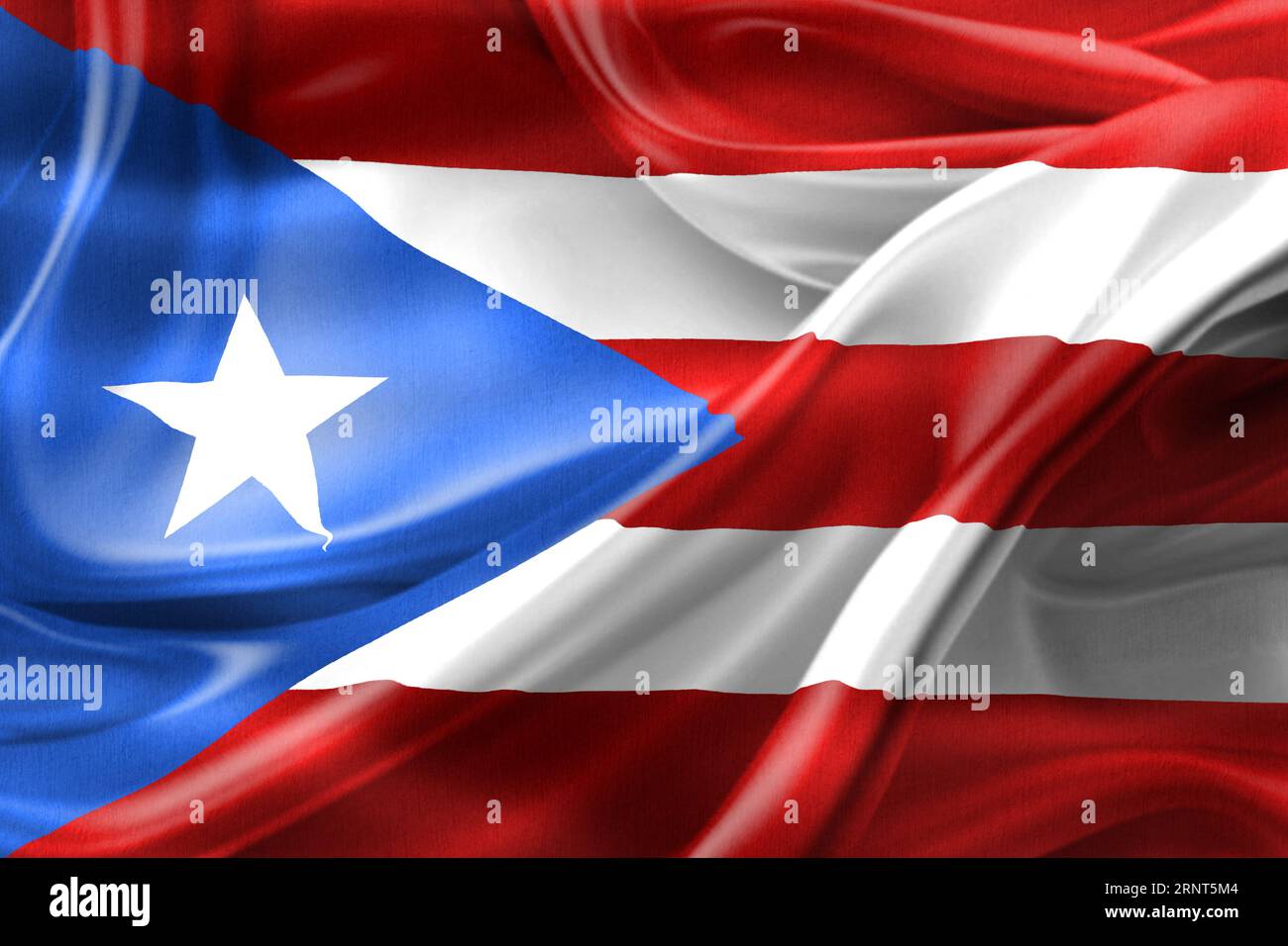 Puerto Rico Flag - Realistic Waving Fabric Flag Stock Photo - Alamy