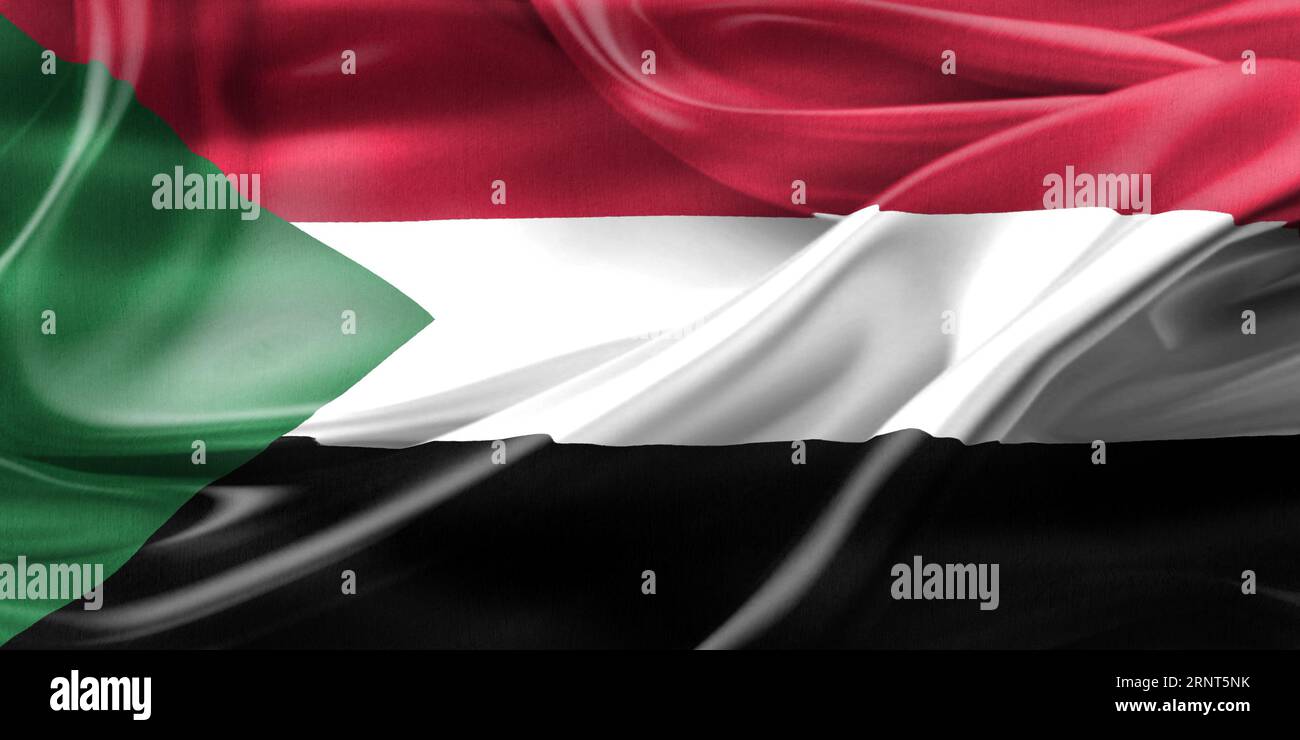 Sudan Flag - Realistic Waving Fabric Flag Stock Photo - Alamy