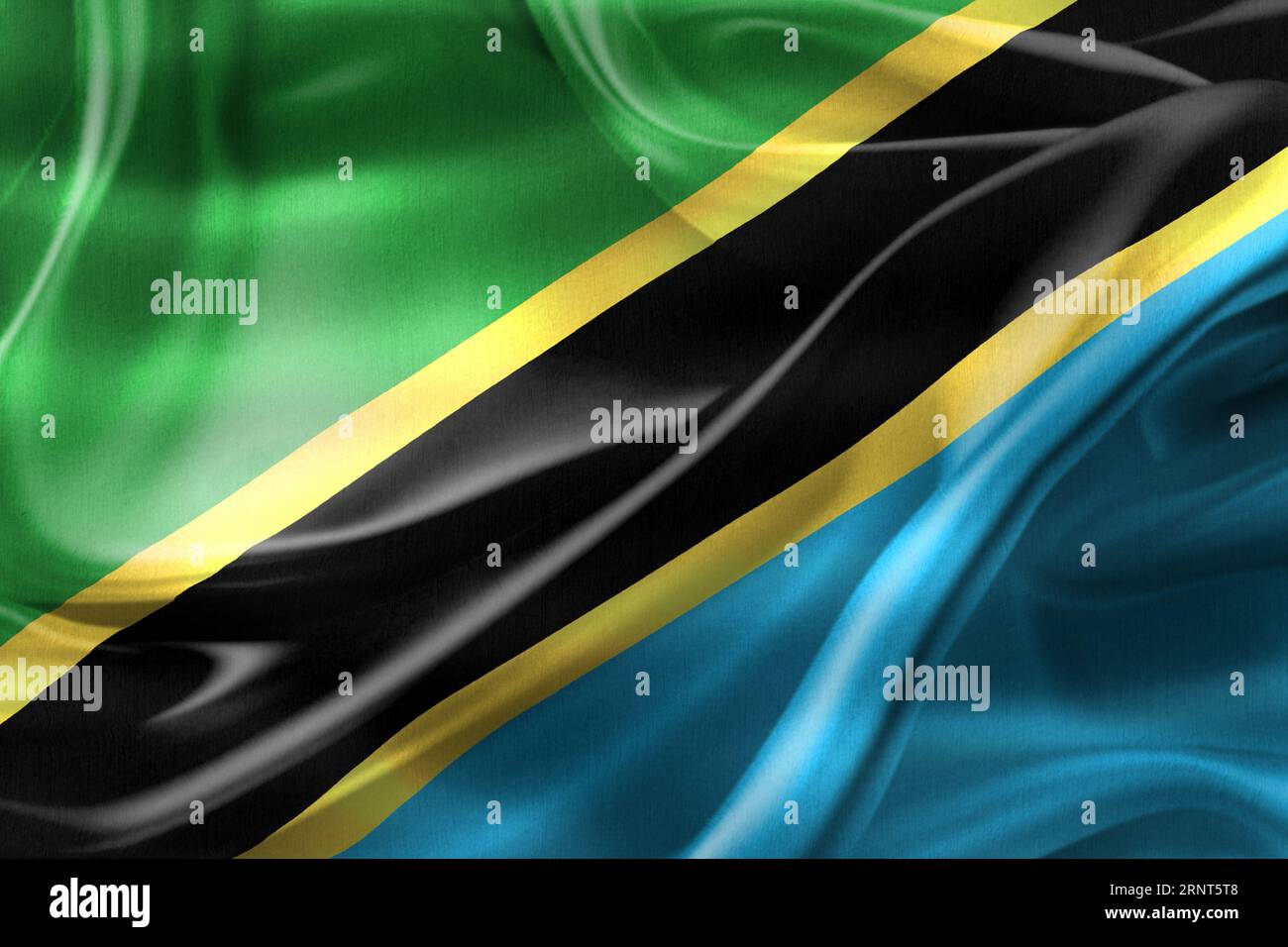 3D-Illustration Of A Tanzania Flag - Realistic Waving Fabric Flag Stock ...