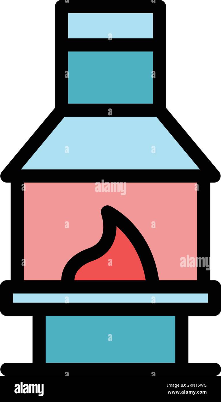 Home service icon outline vector. Industry stove. Air house color flat Stock Vector