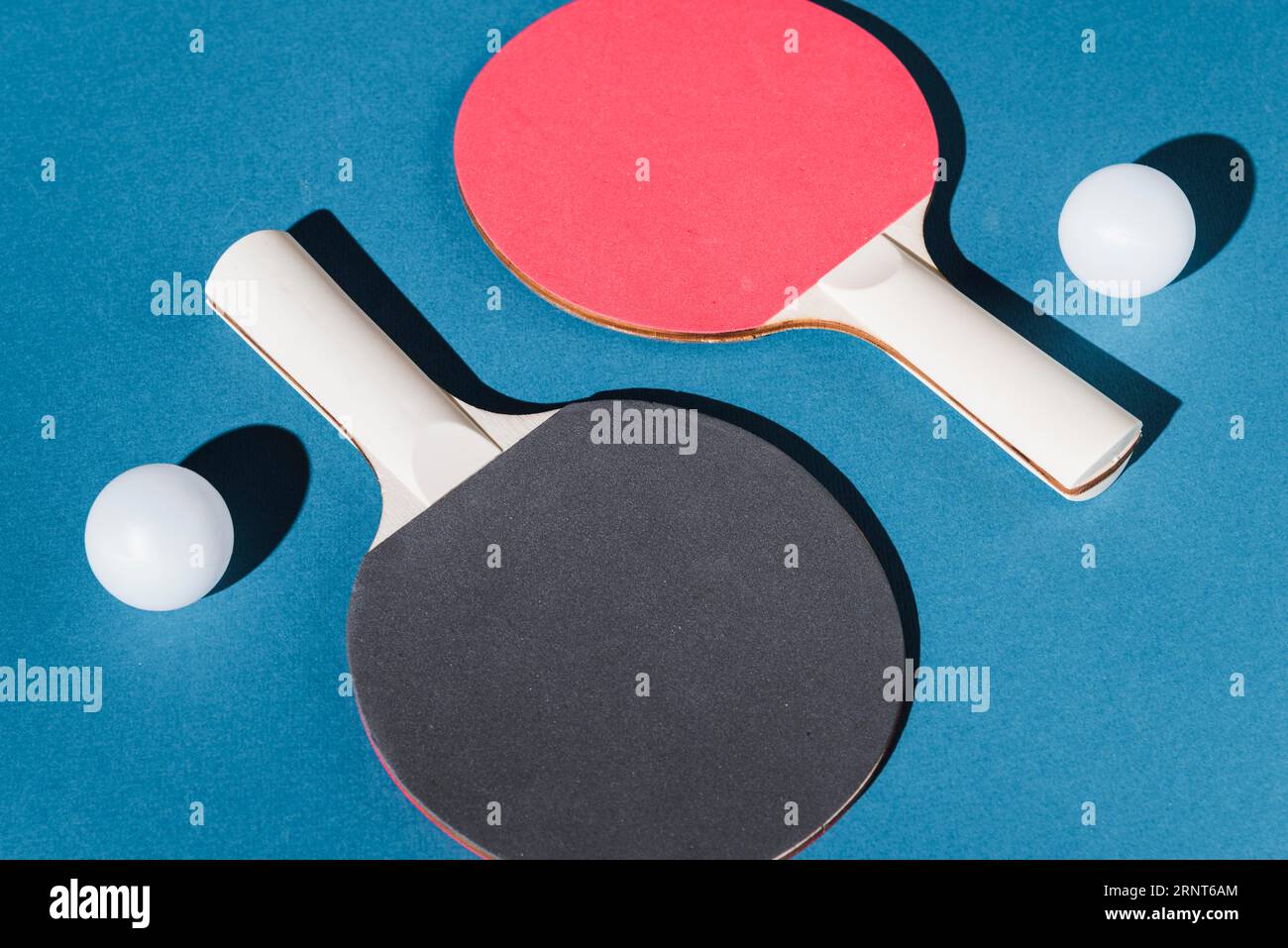 Set table tennis rackets balls Stock Photo Alamy