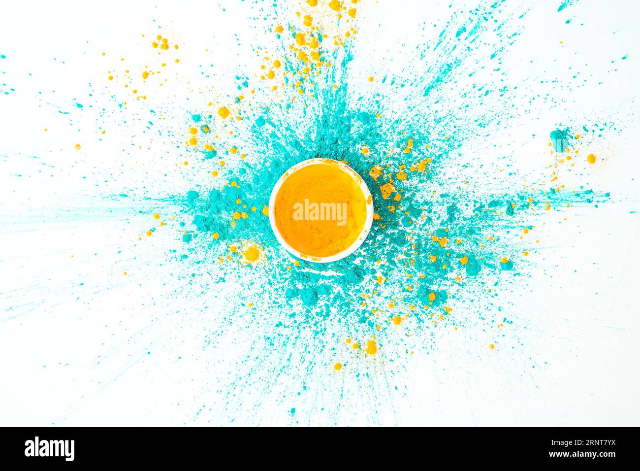 Bowl with orange color aquamarine dry colours Stock Photo Alamy