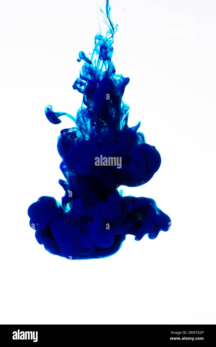Indigo colored ink water Stock Photo Alamy