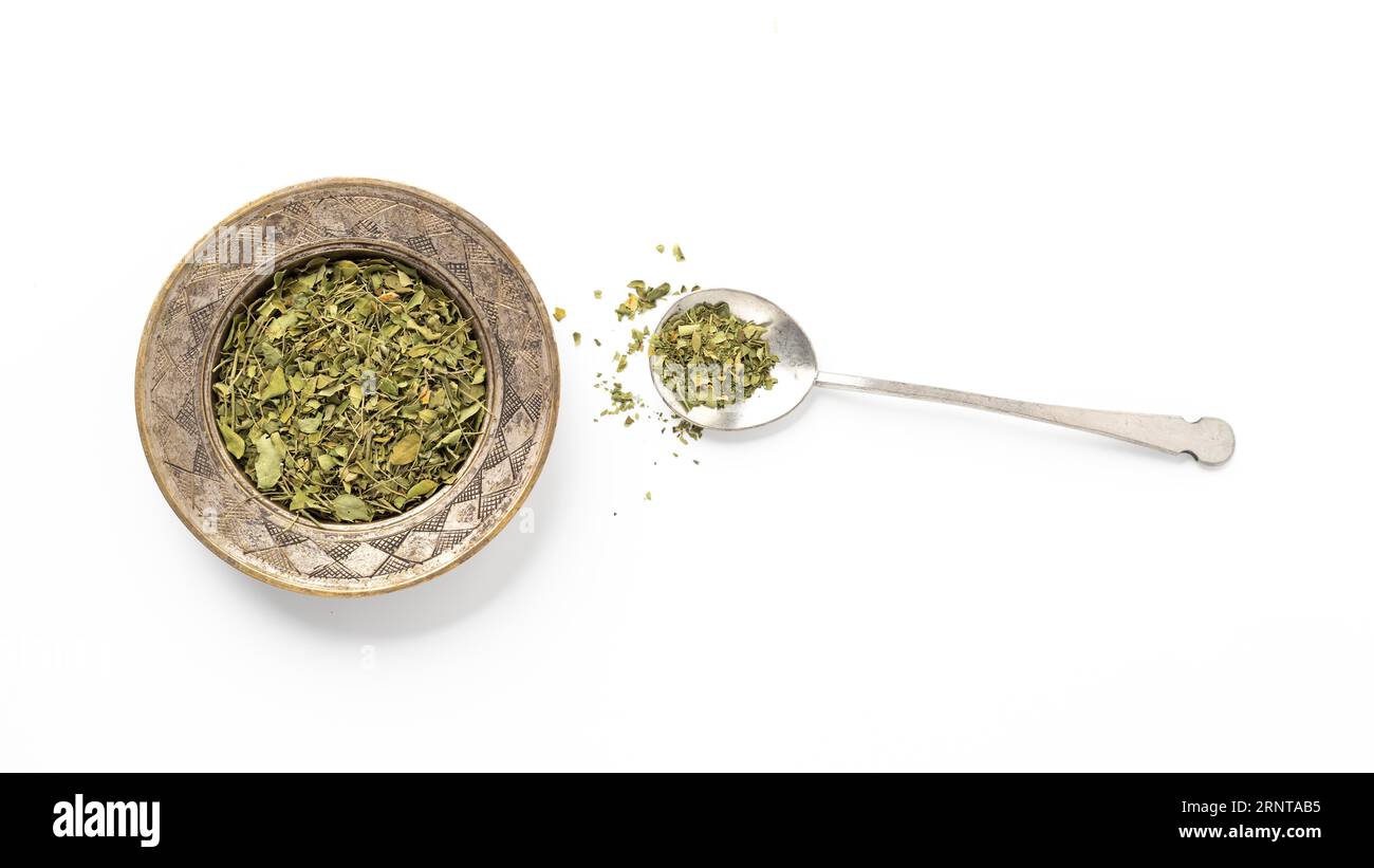 Natural herbal crushed plants copy space Stock Photo