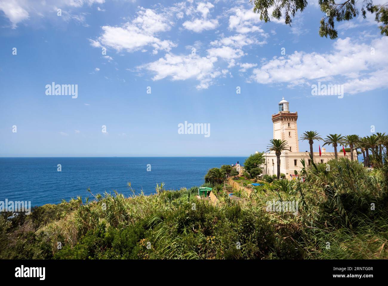 View of Cap Spartel lighthouse, Tangier - Morocco Stock Photo