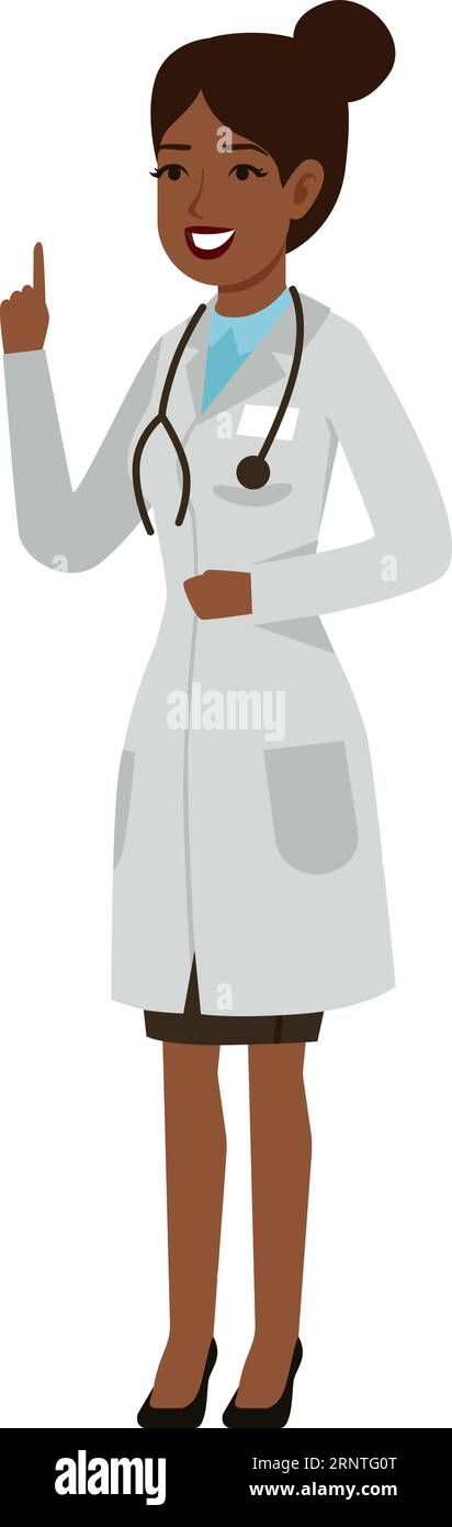 Female doctor character. Cartoon nurse. Medical stuff Stock Vector