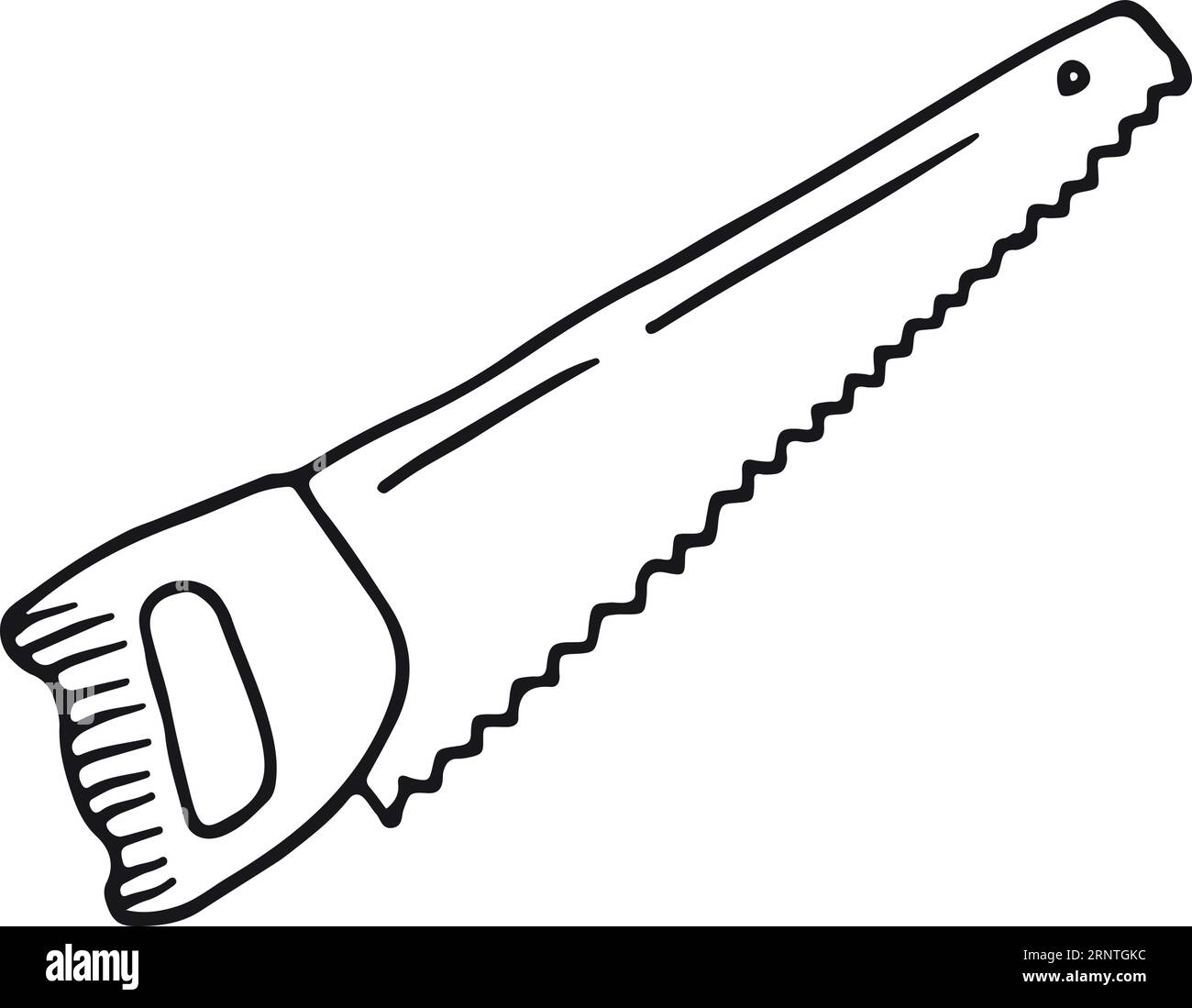 Hand saw doodle. Wood cutting tool drawing Stock Vector Image & Art Alamy