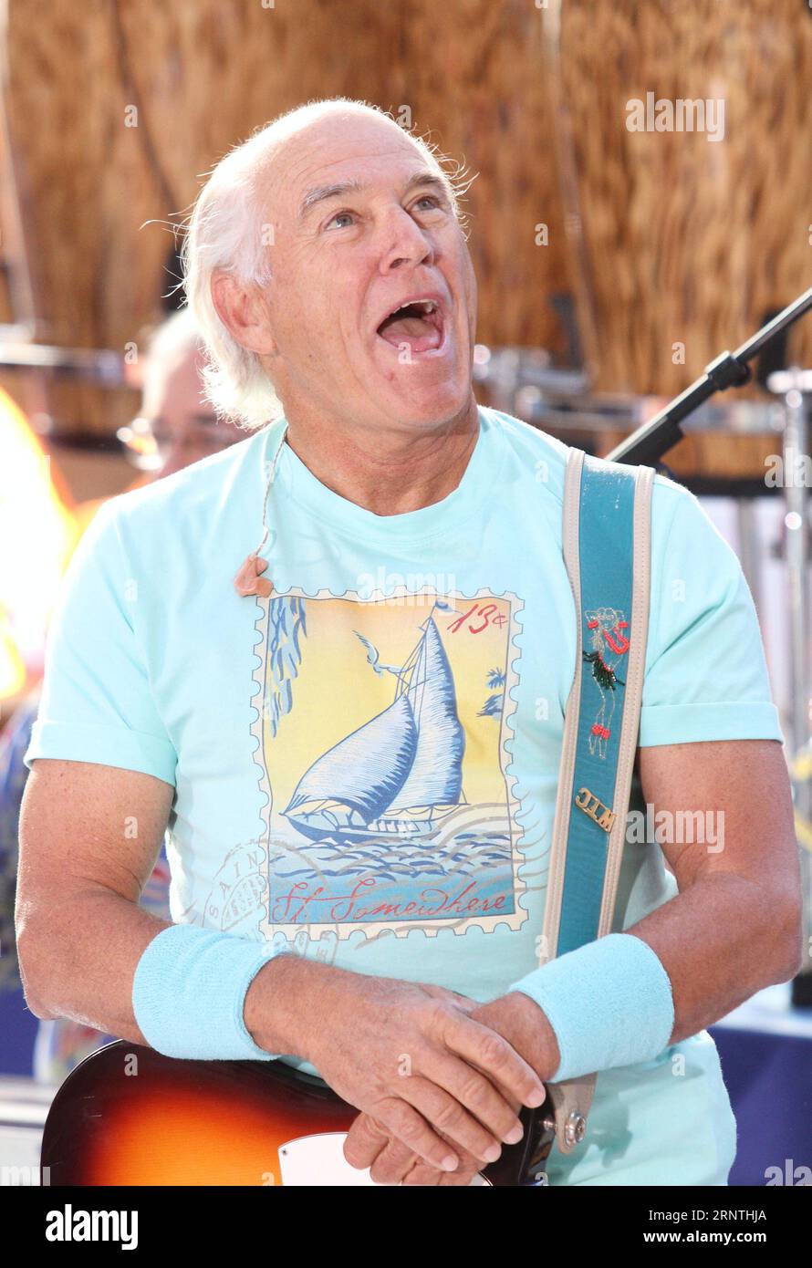 Jimmy Buffett performing on NBC's TODAY Show Toyota Concert Series at Rockefeller Plaza in New York City on August 15, 2013. Photo Credit: Henry McGee/MediaPunch Stock Photo