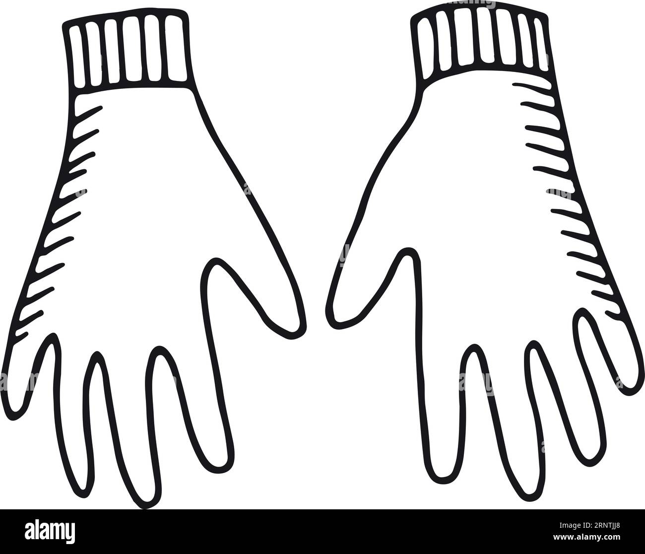 Hand gloves doodle icon. Protection equipment drawing Stock Vector