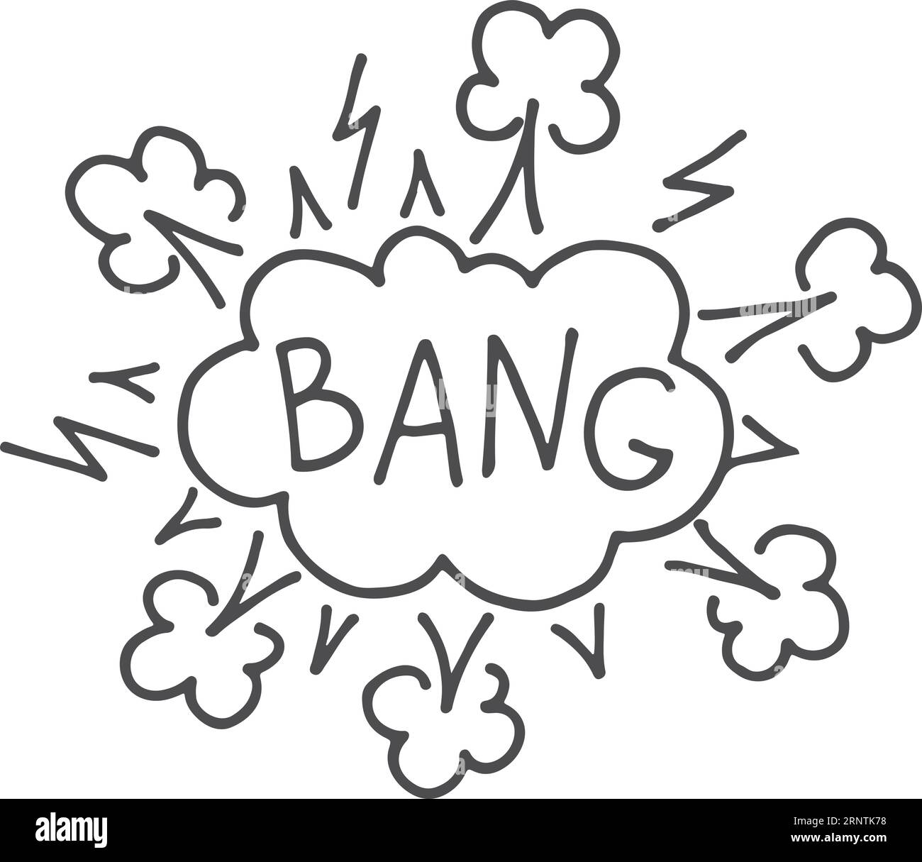 Bang Sound Effect Comic Bubble Doodle Icon Stock Vector Image Art 