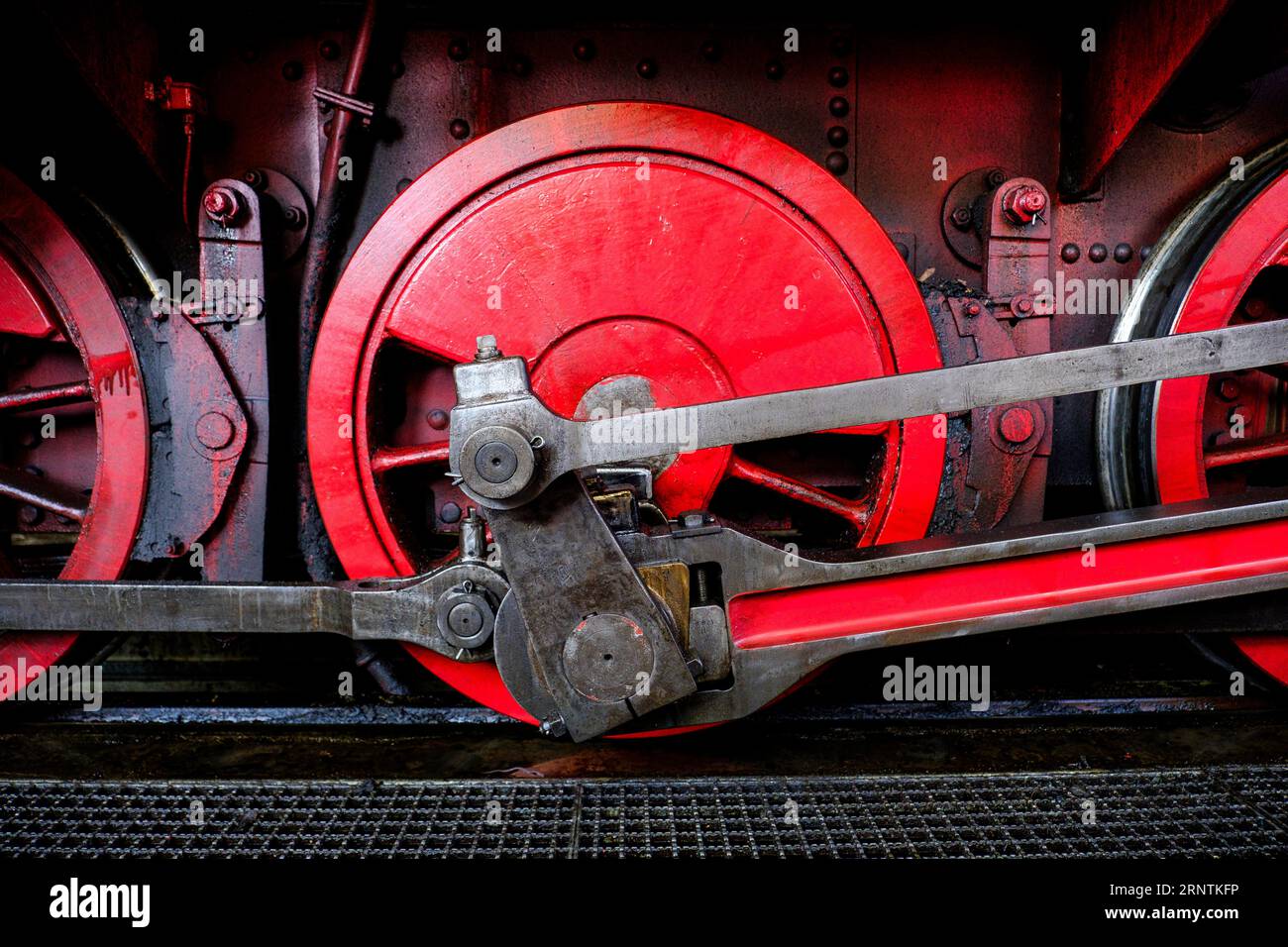 Flywheels of a historic steam Krefeld, Germany Stock Photo