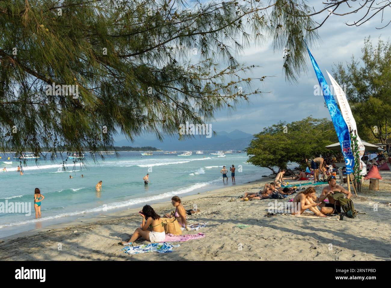 Beach on Gili Trawangan, island off Lombok, West Nusa Tenggara, Indonesia, Southeast Asia Stock Photo