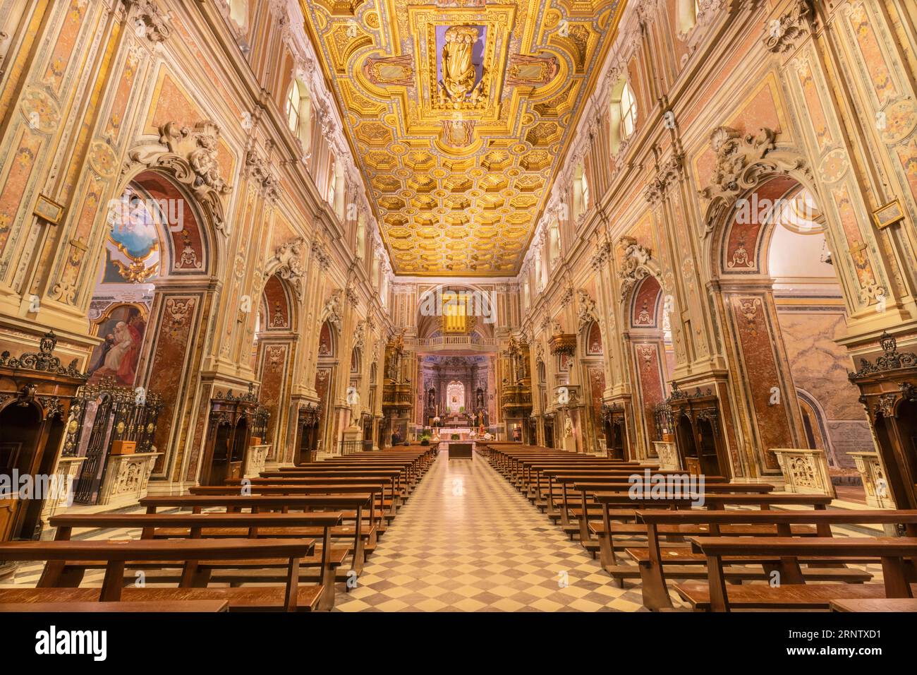 NAPLES, ITALY - APRIL 20, 2023: The church Basilica santuario di Santa Maria del Carmine Maggiore. Stock Photo