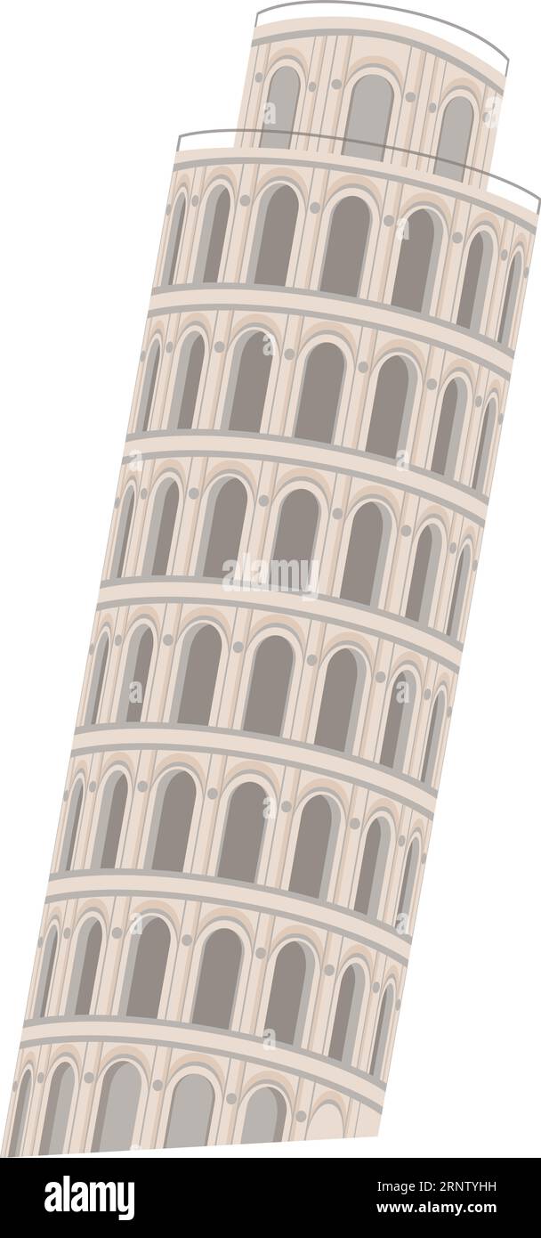 Pisa tower. Italian ancient building. Travel landmark icon Stock Vector