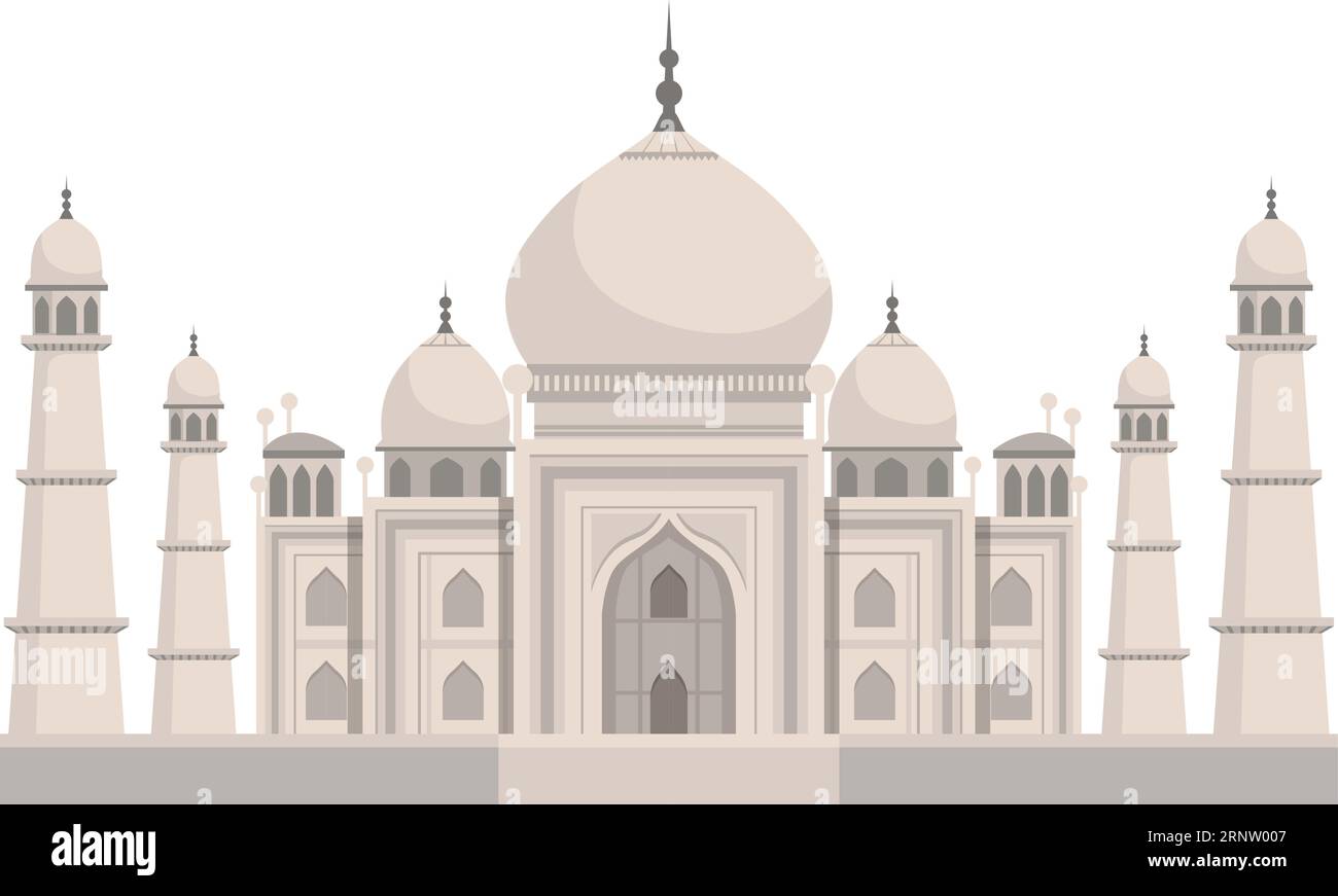 Indian famous temple icon. Historical cartoon building Stock Vector