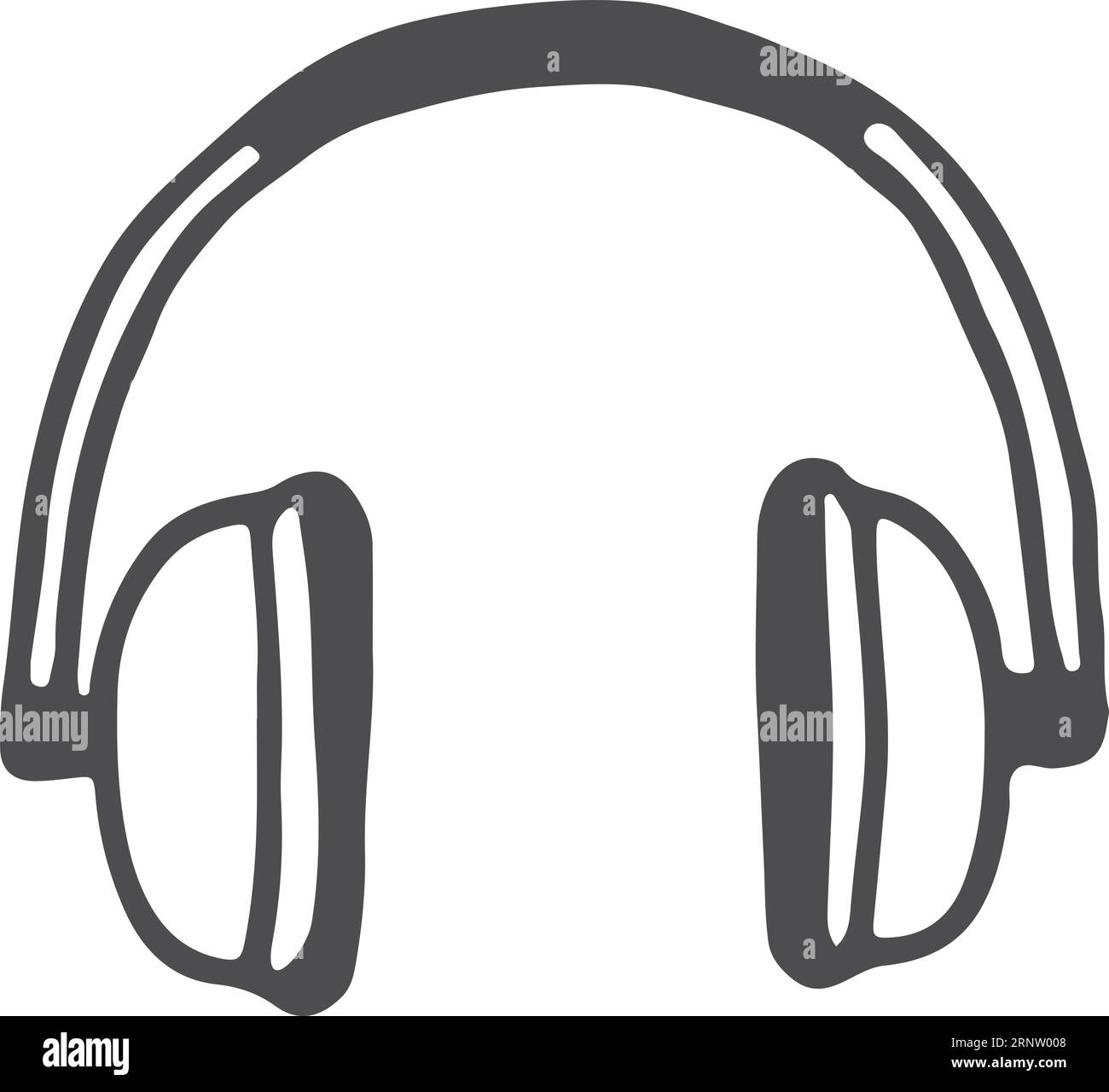 Headphones doodle. Earphones icon. Audio listening device Stock Vector