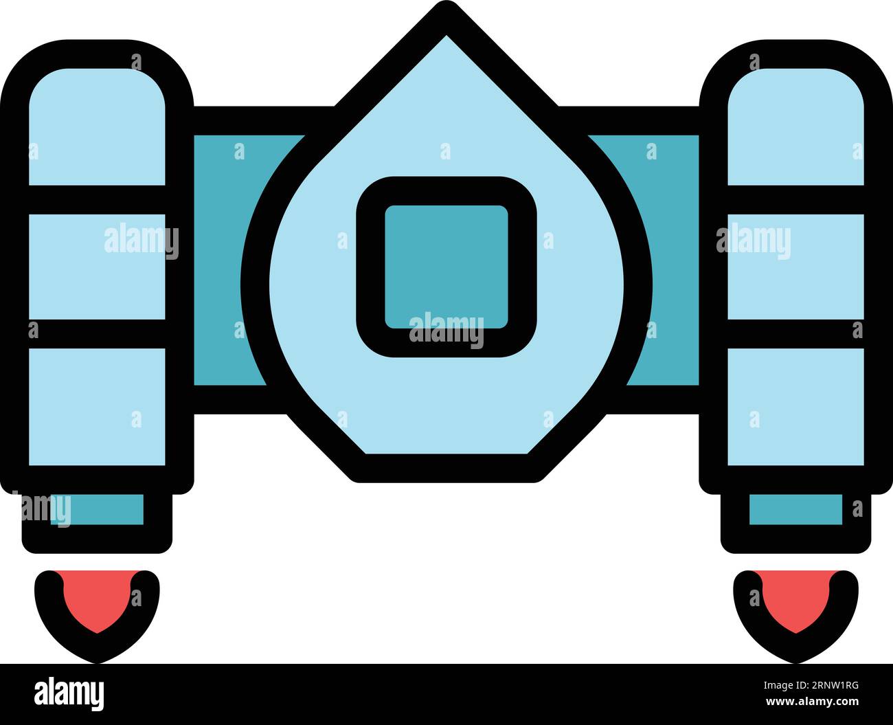 Work jetpack icon outline vector. Speed rocket. High future color flat Stock Vector