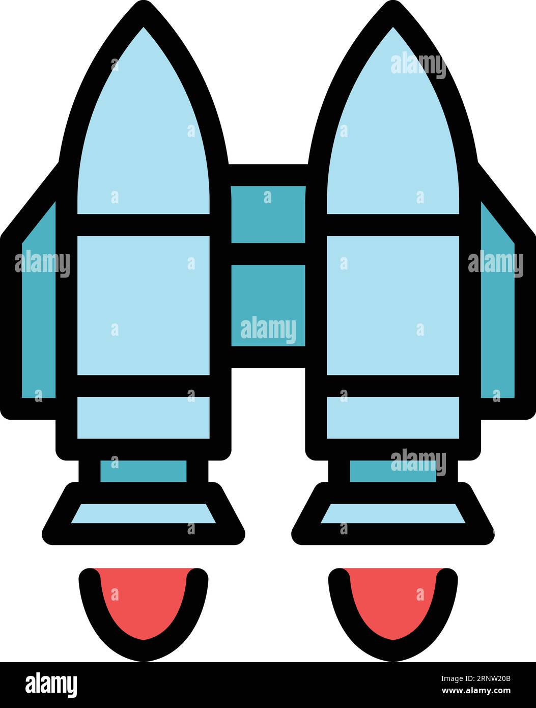 Skill jetpack icon outline vector. Work future. Boost speed color flat Stock Vector