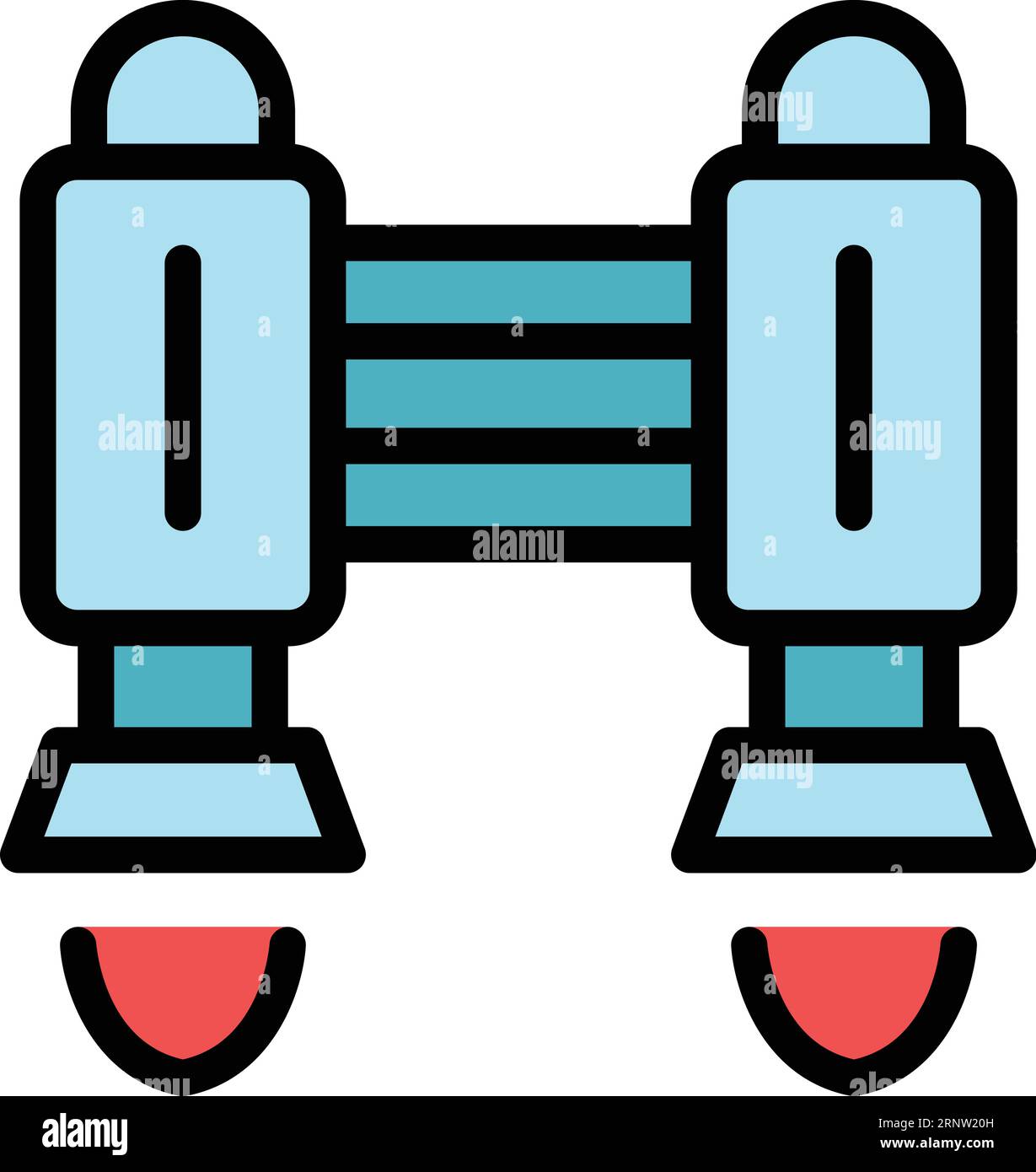 Employment jetpack icon outline vector. Work speed. Boost rocket color flat Stock Vector